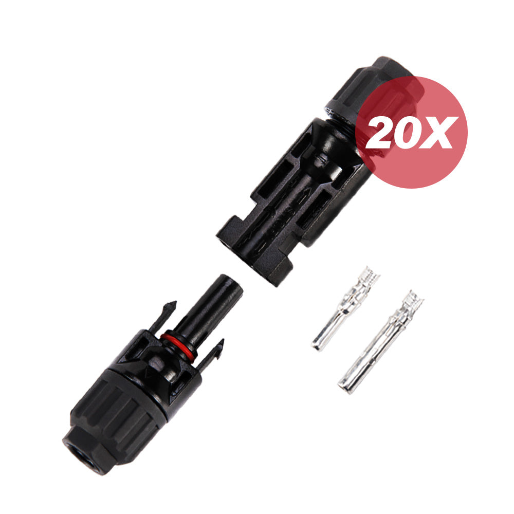 20 Pair Connectors 30A for PV Solar Panel Male & Female Cable Waterproof - Sunyee
