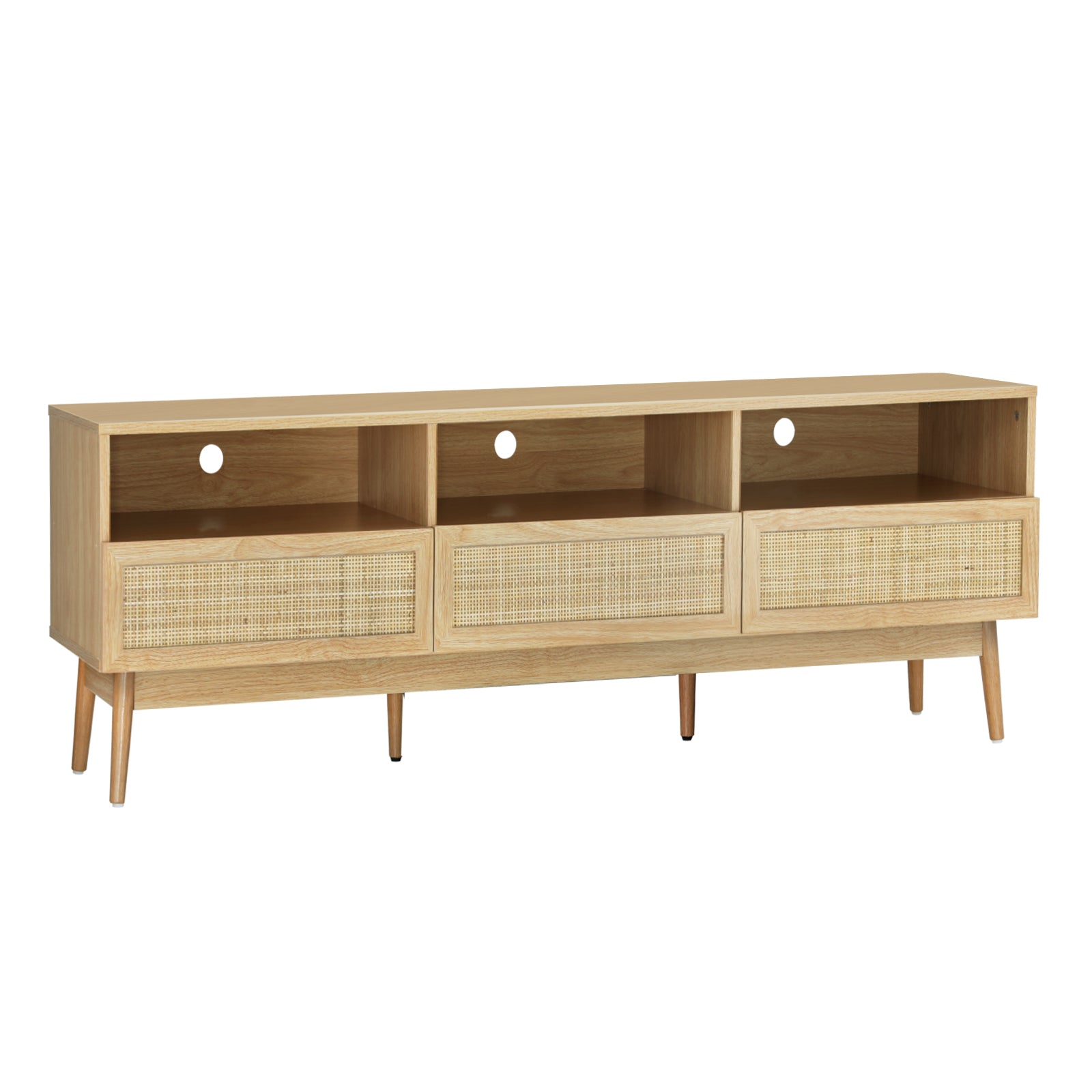 Oikiture Entertainment Unit TV Cabinet Stand Storage Drawers Shelf Furniture - Sunyee