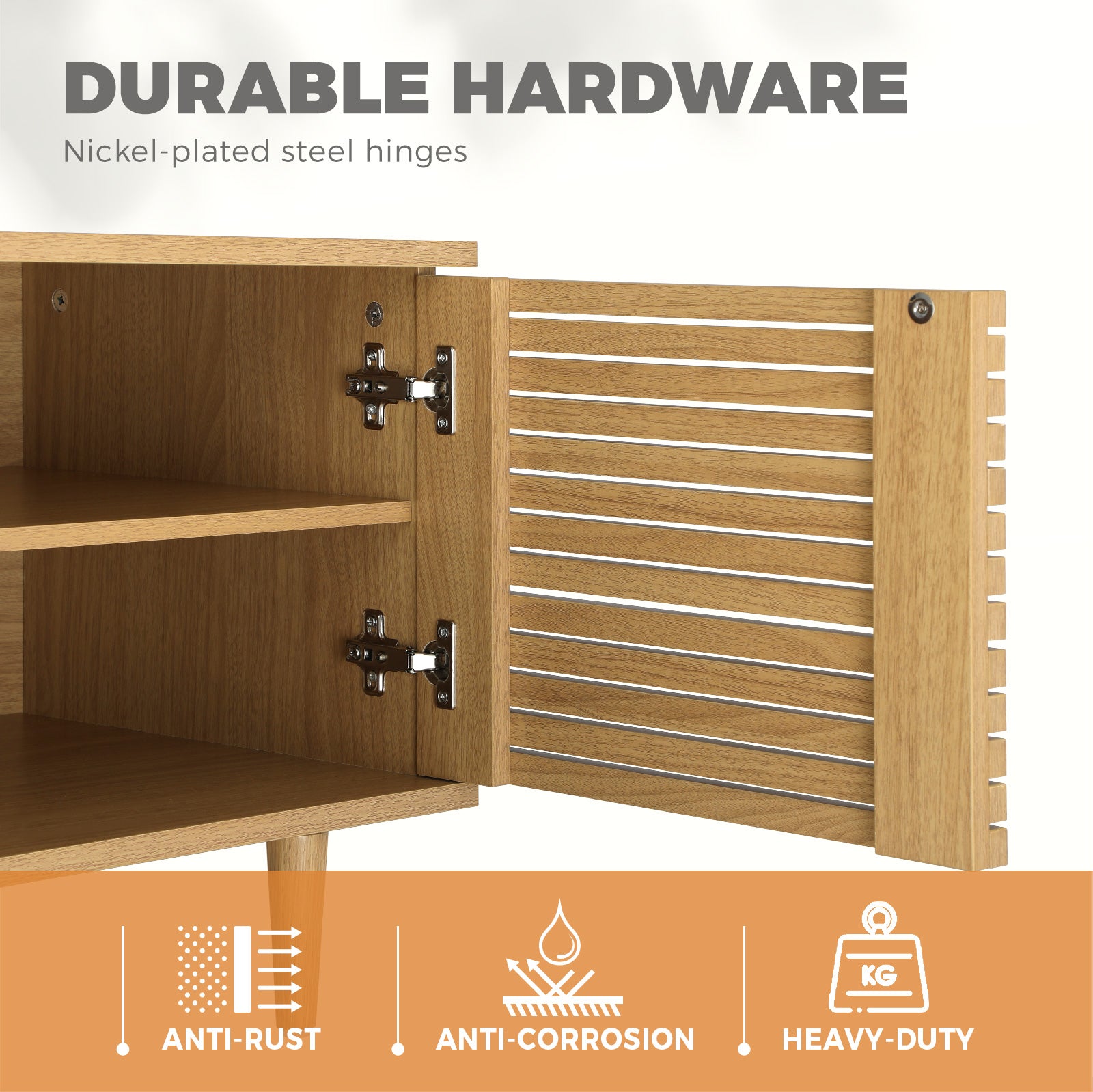 Oikiture TV Cabinet Entertainment Unit Stand Storage Unique Door Furniture 160CM - Sunyee