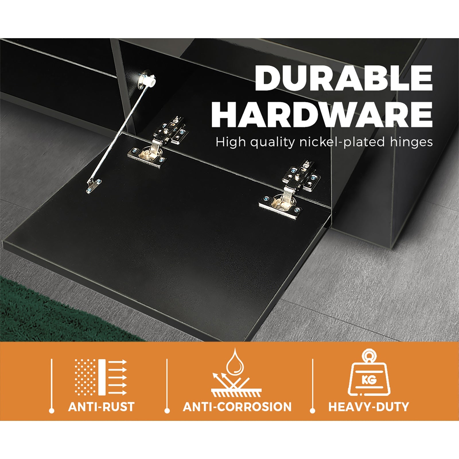 Oikiture TV Cabinet Entertainment Unit Stand RGB LED Gloss Furniture 130cm - Sunyee