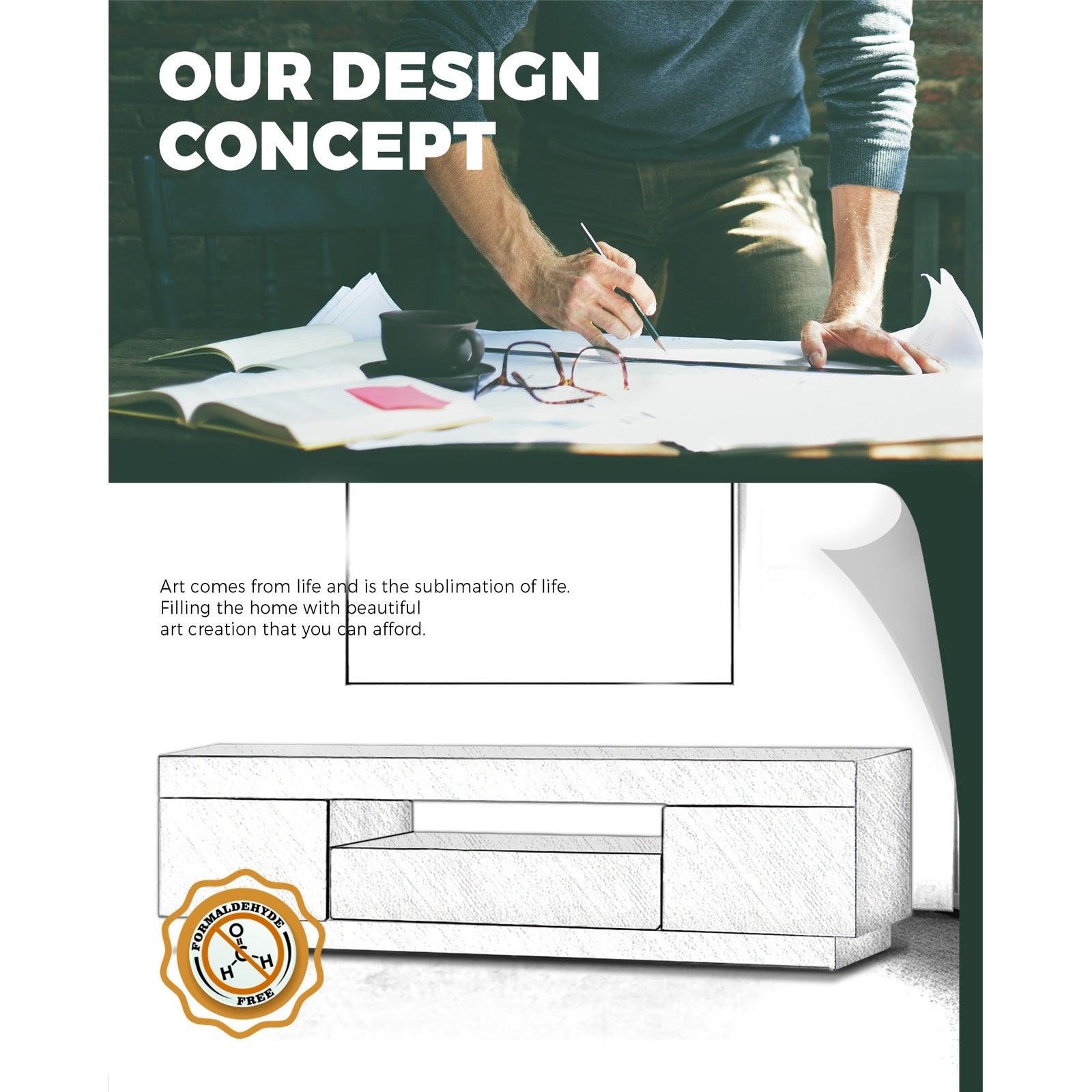 Oikiture TV Cabinet Entertainment Unit Stand RGB LED Storage Furniture 180cm - Sunyee