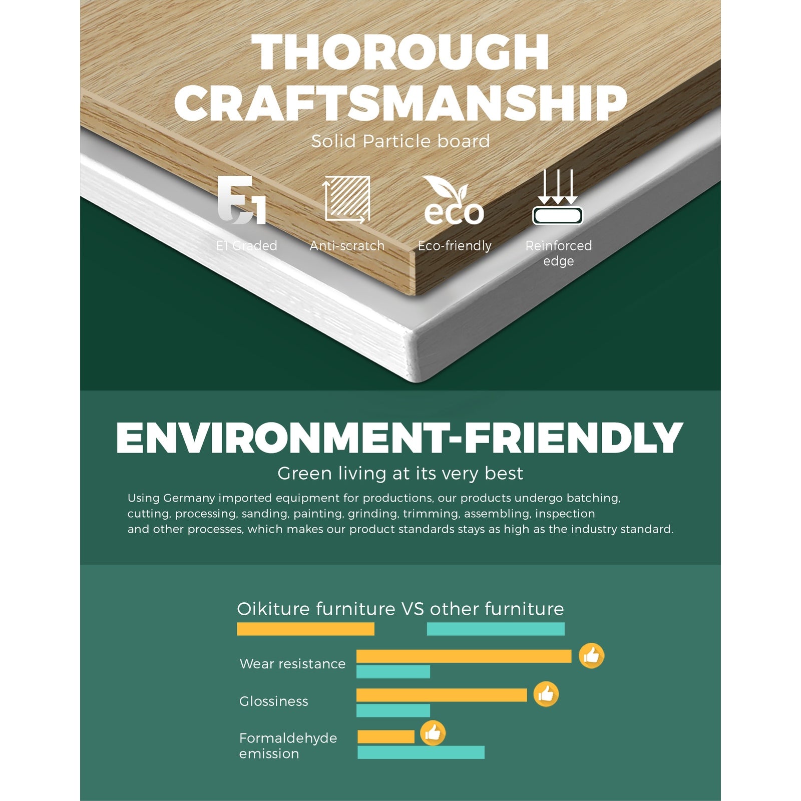 Oikiture TV Cabinet Entertainment Unit Stand RGB LED Storage Furniture 180cm - Sunyee