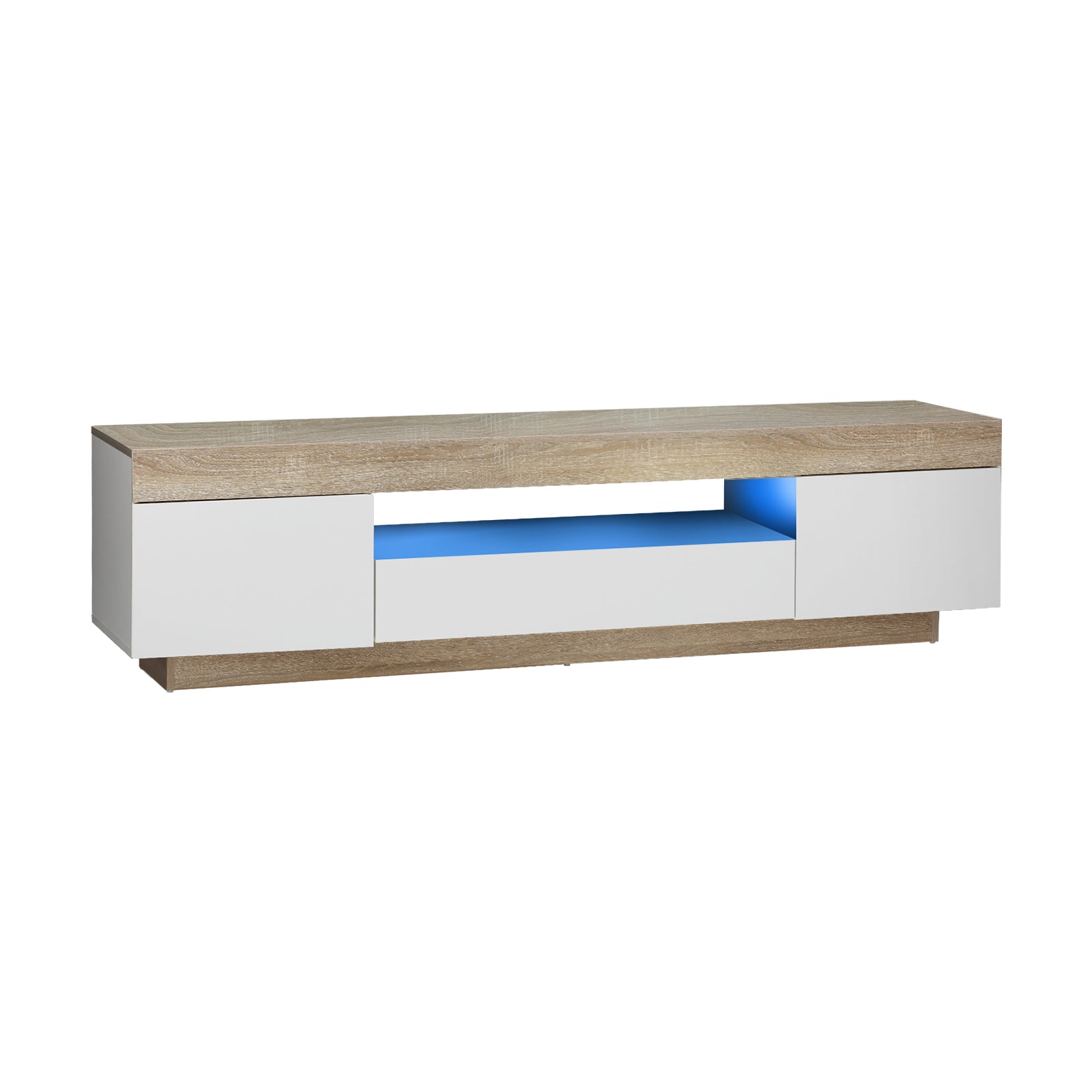 Oikiture TV Cabinet Entertainment Unit Stand RGB LED Storage Furniture 180cm - Sunyee