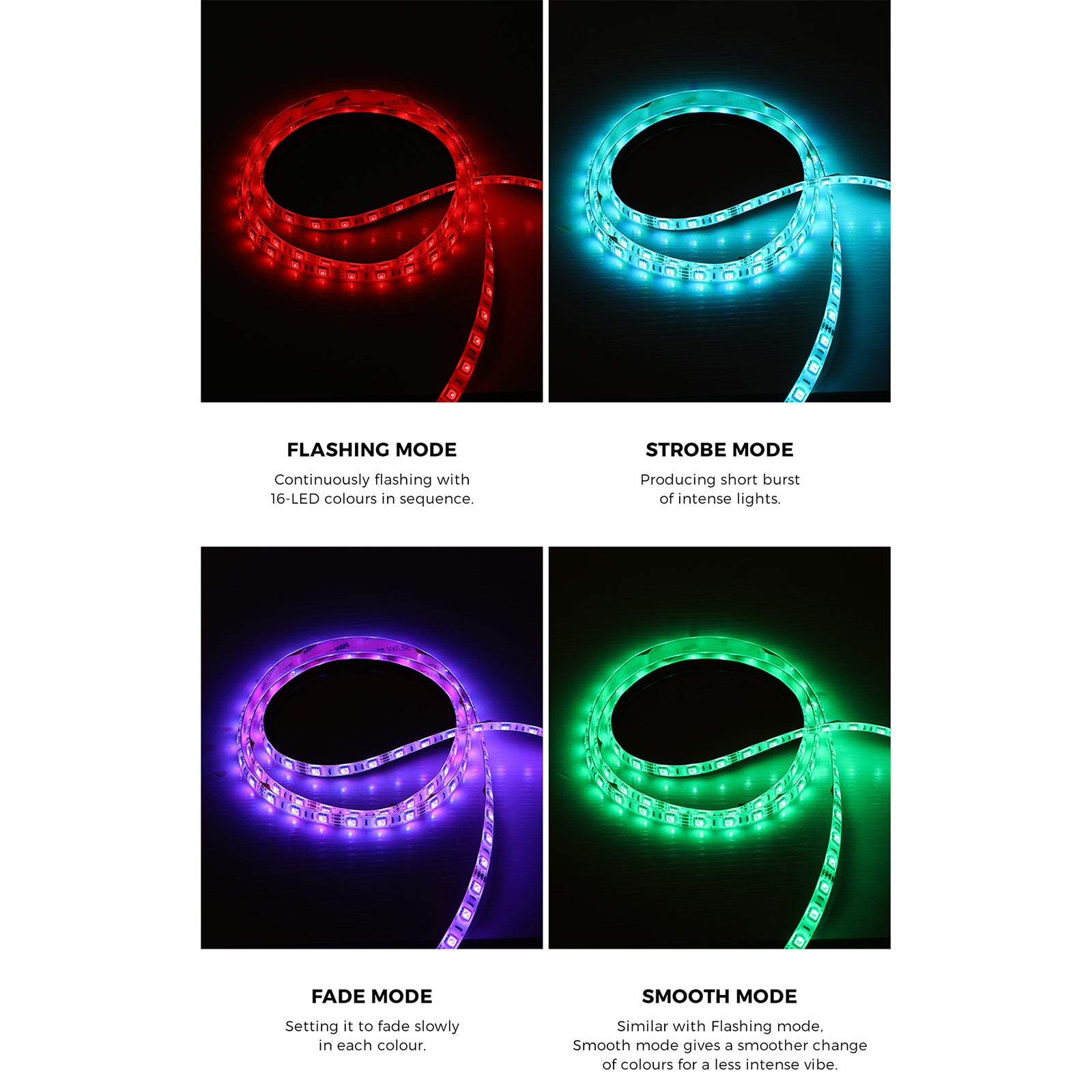 Oikiture TV Cabinet Entertainment Unit Stand Gloss RGB LED Furniture White 180CM - Sunyee