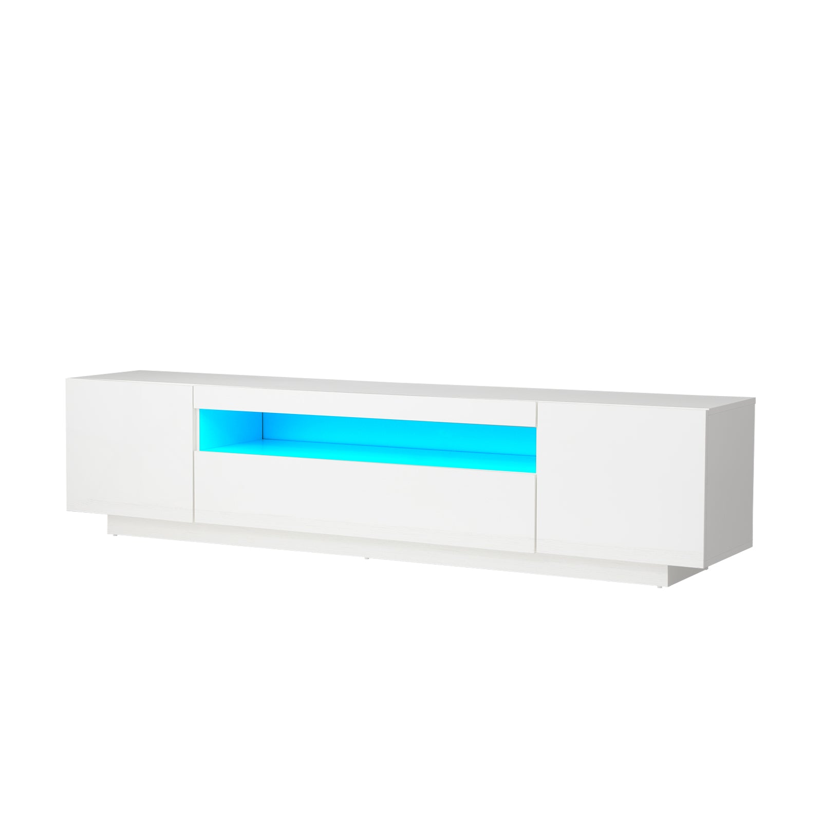 Oikiture TV Cabinet Entertainment Unit Stand LED RGB Gloss Storage Furniture - Sunyee
