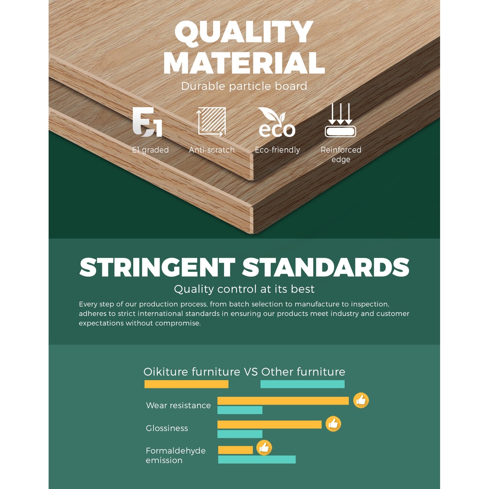 Oikiture 140cm TV Cabinet Entertainment Unit Stand Wooden Storage Industrial - Sunyee