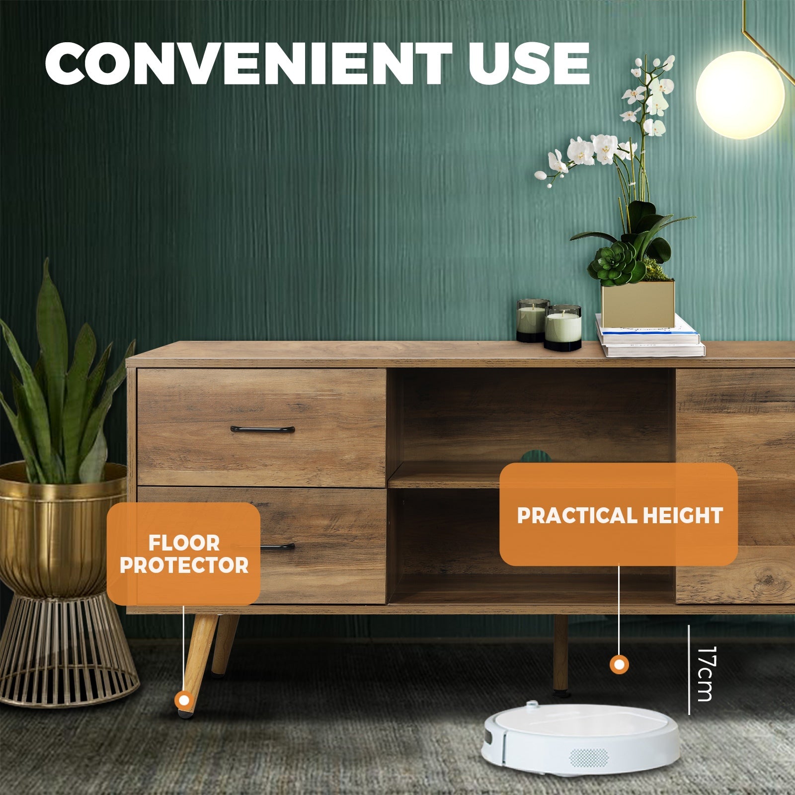 Oikiture 140cm TV Cabinet Entertainment Unit Stand Wooden Storage Industrial - Sunyee