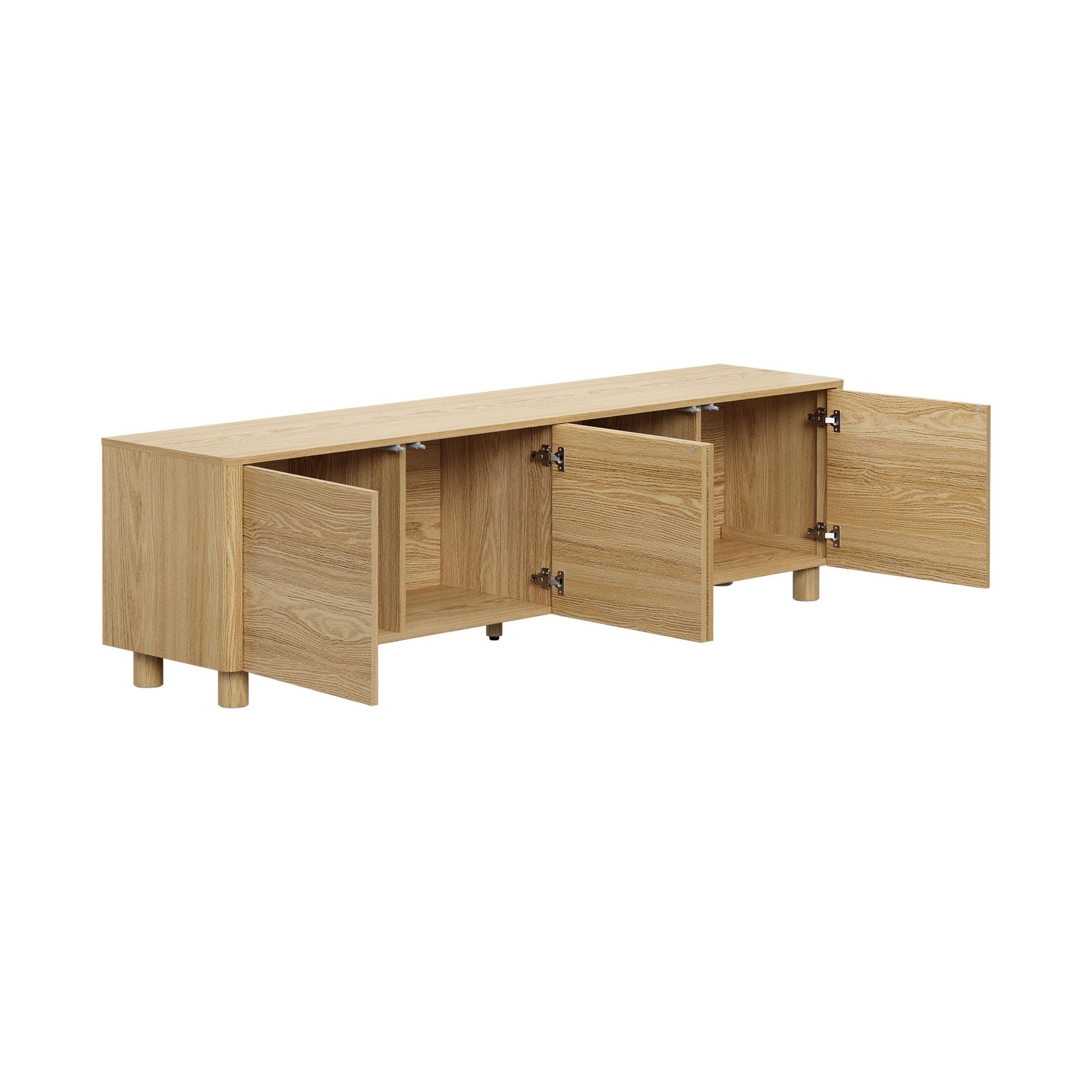 Oikiture TV Cabinet Entertainment Unit Stand 180cm Storage Shelves 4 Doors