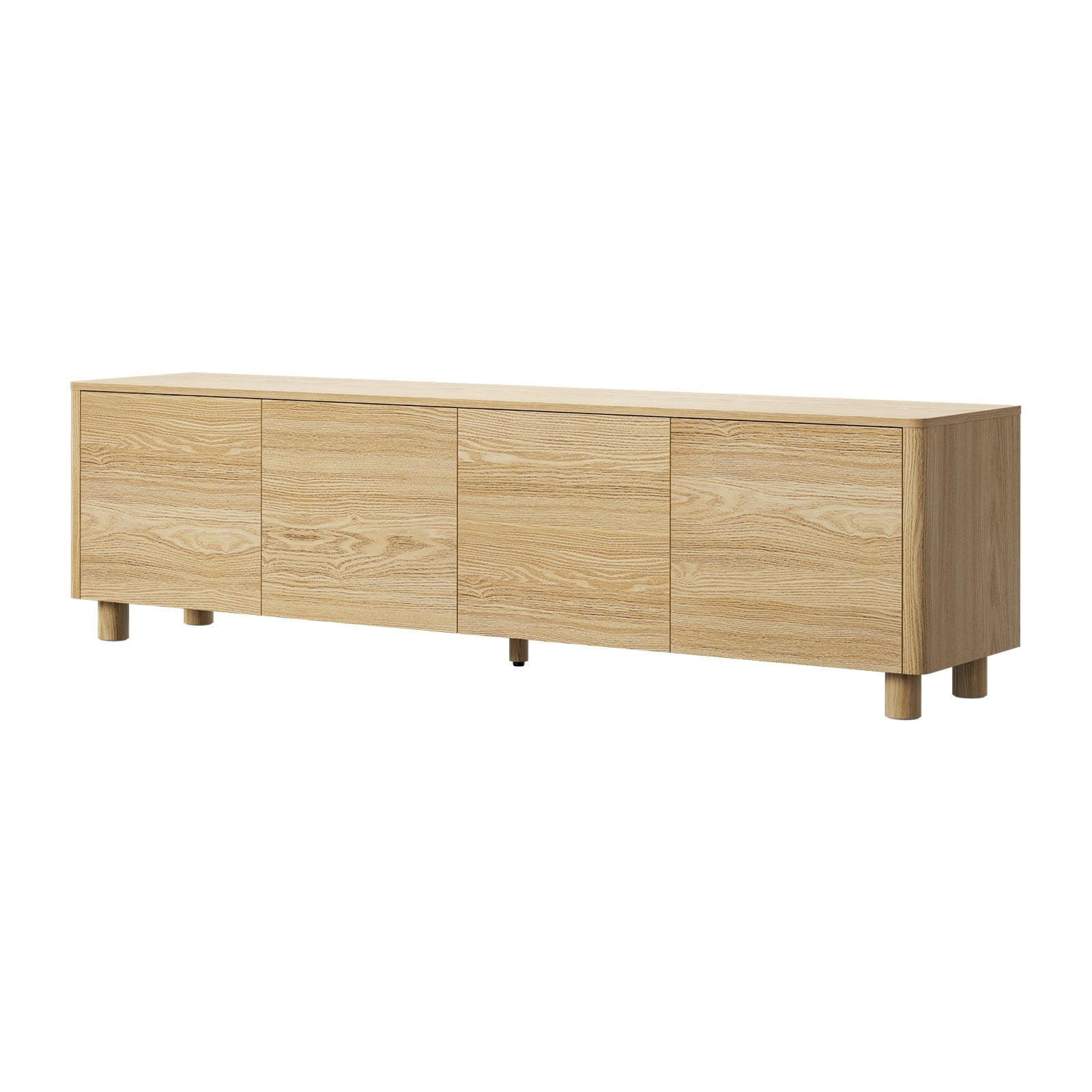 Oikiture TV Cabinet Entertainment Unit Stand 180cm Storage Shelves 4 Doors