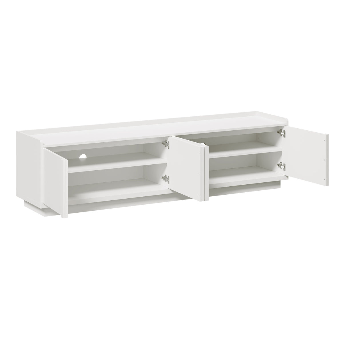 Oikiture 4 Door TV Cabinet 180cm Entertainment Unit Stand Storage Shelf White