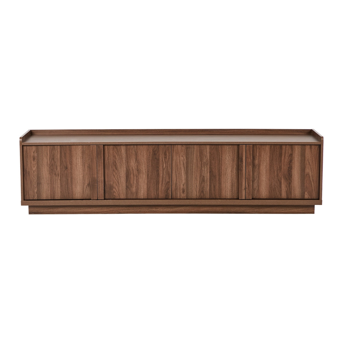 Oikiture 4 Door TV Cabinet 180cm Entertainment Unit Stand Storage Shelf Walnut