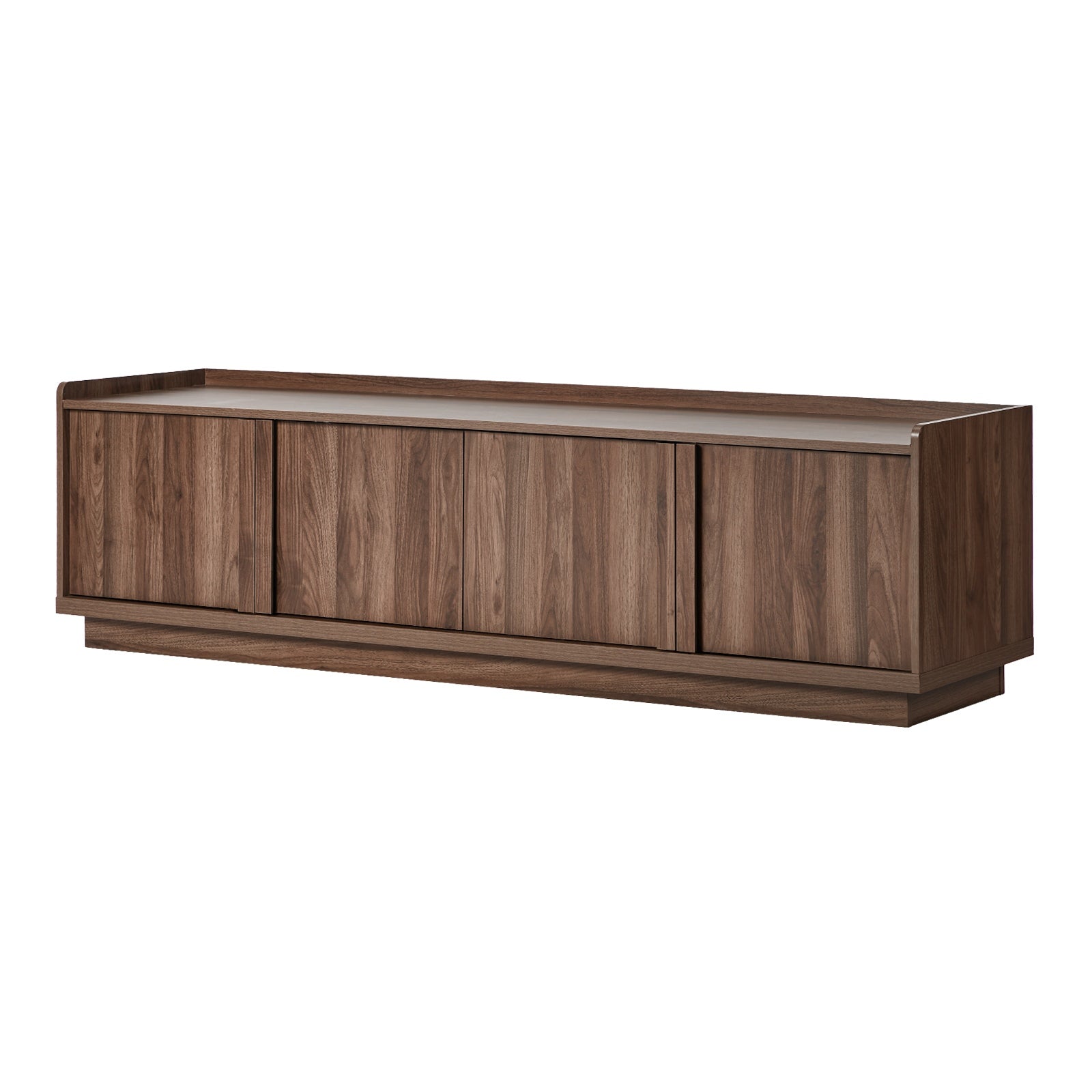Oikiture 4 Door TV Cabinet 180cm Entertainment Unit Stand Storage Shelf Walnut