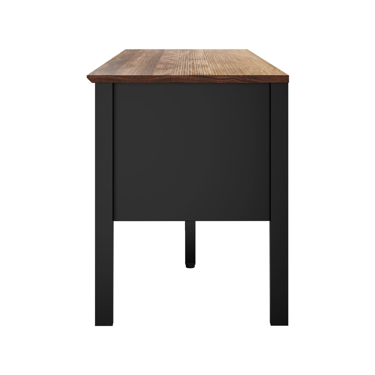 Oikiture TV Cabinet 150cm Entertainment Unit Stand Storage Shelves Black - Sunyee