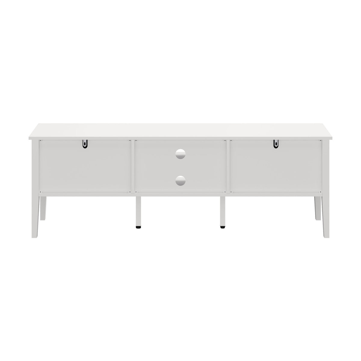 Oikiture TV Cabinet 150cm Entertainment Unit Stand Storage Shelves White - Sunyee