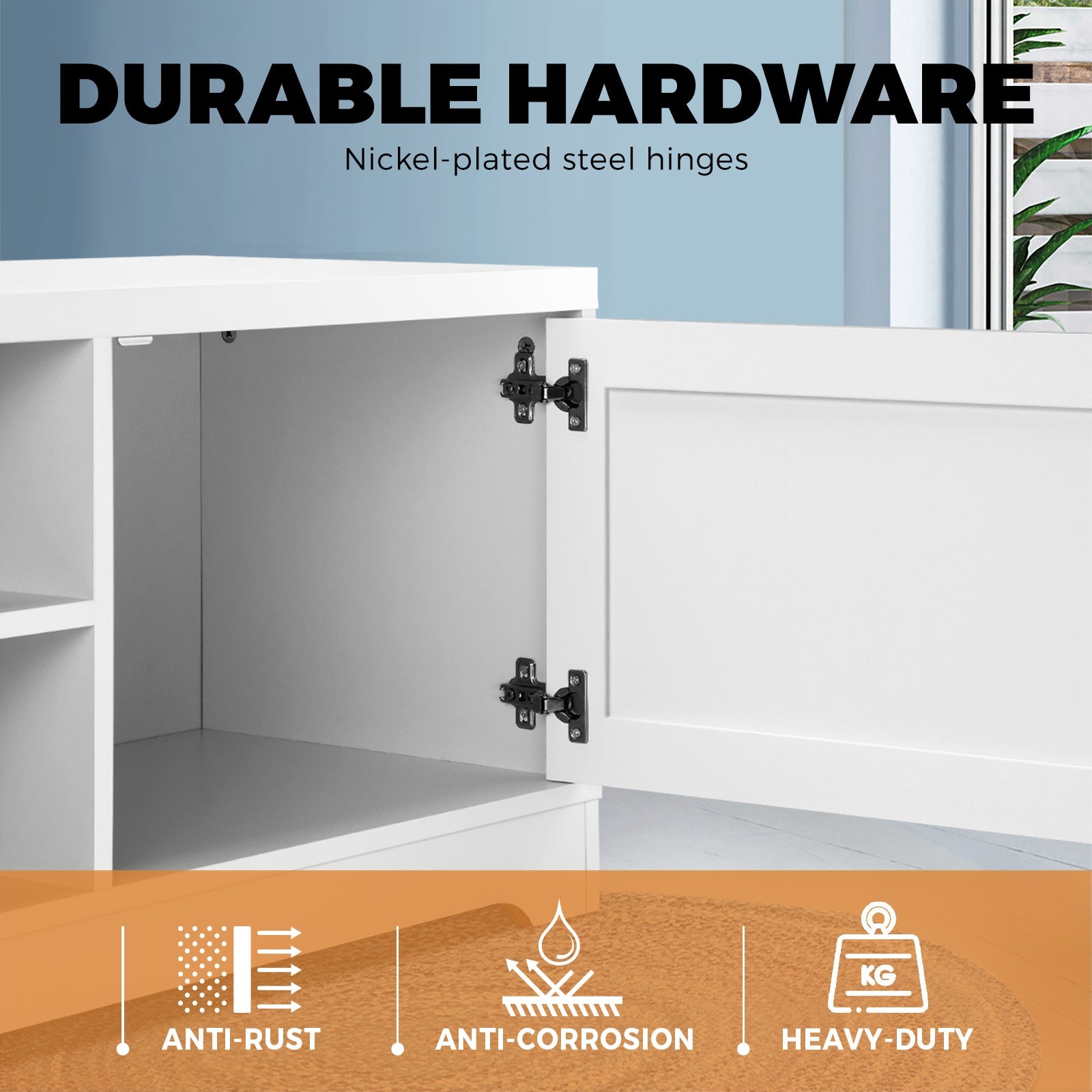 Oikiture TV Cabinet Entertainment Unit Stand Storage Hamptons Furniture 160CM - Sunyee