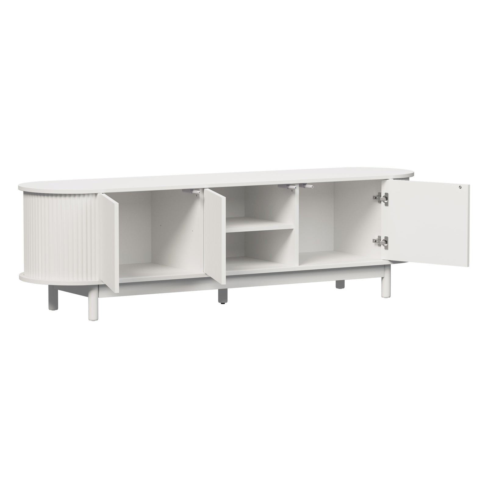 Oikiture Entertainment Unit TV Cabinet Stand Storage Shelves 160cm