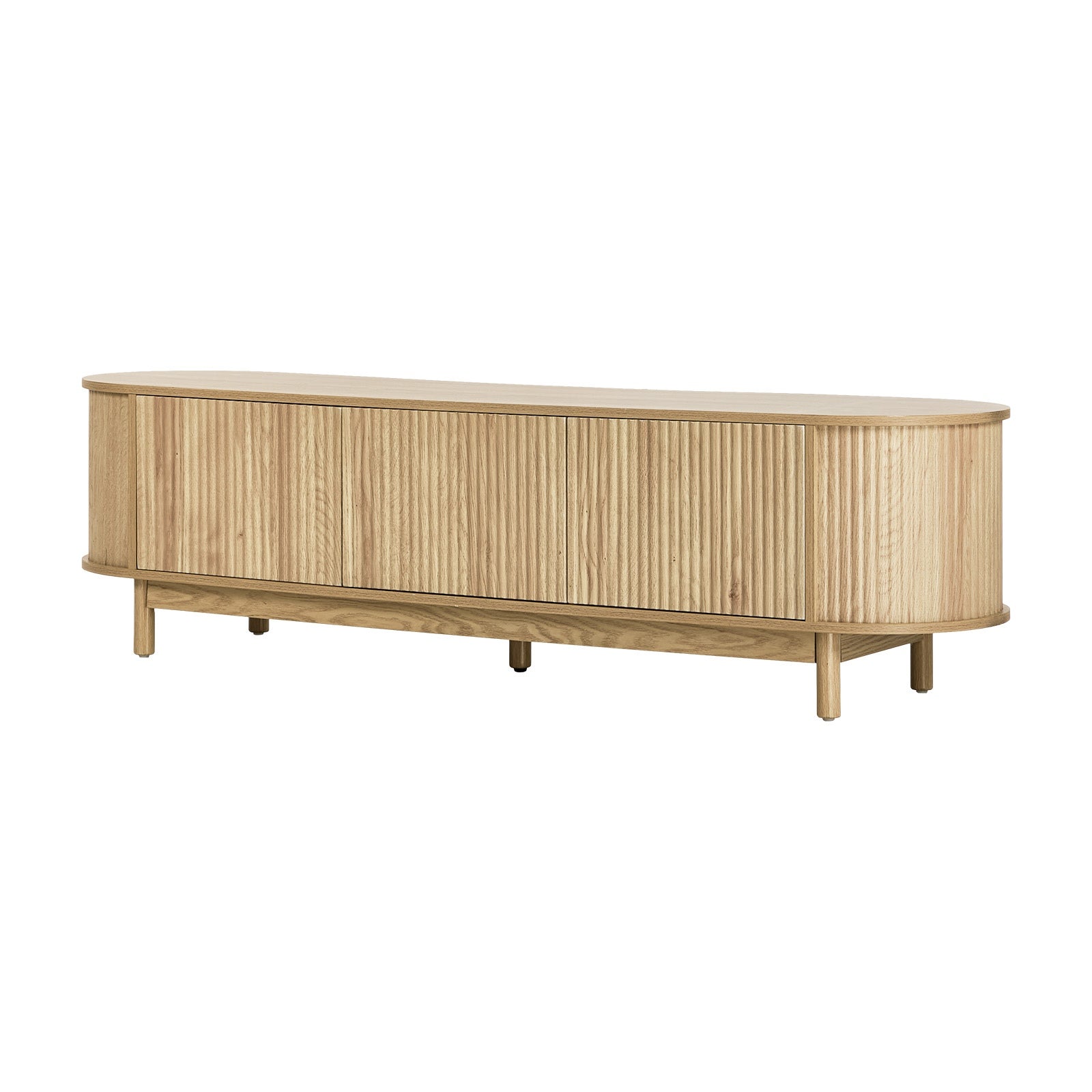 Oikiture Entertainment Unit TV Cabinet Stand Storage Shelves 160cm