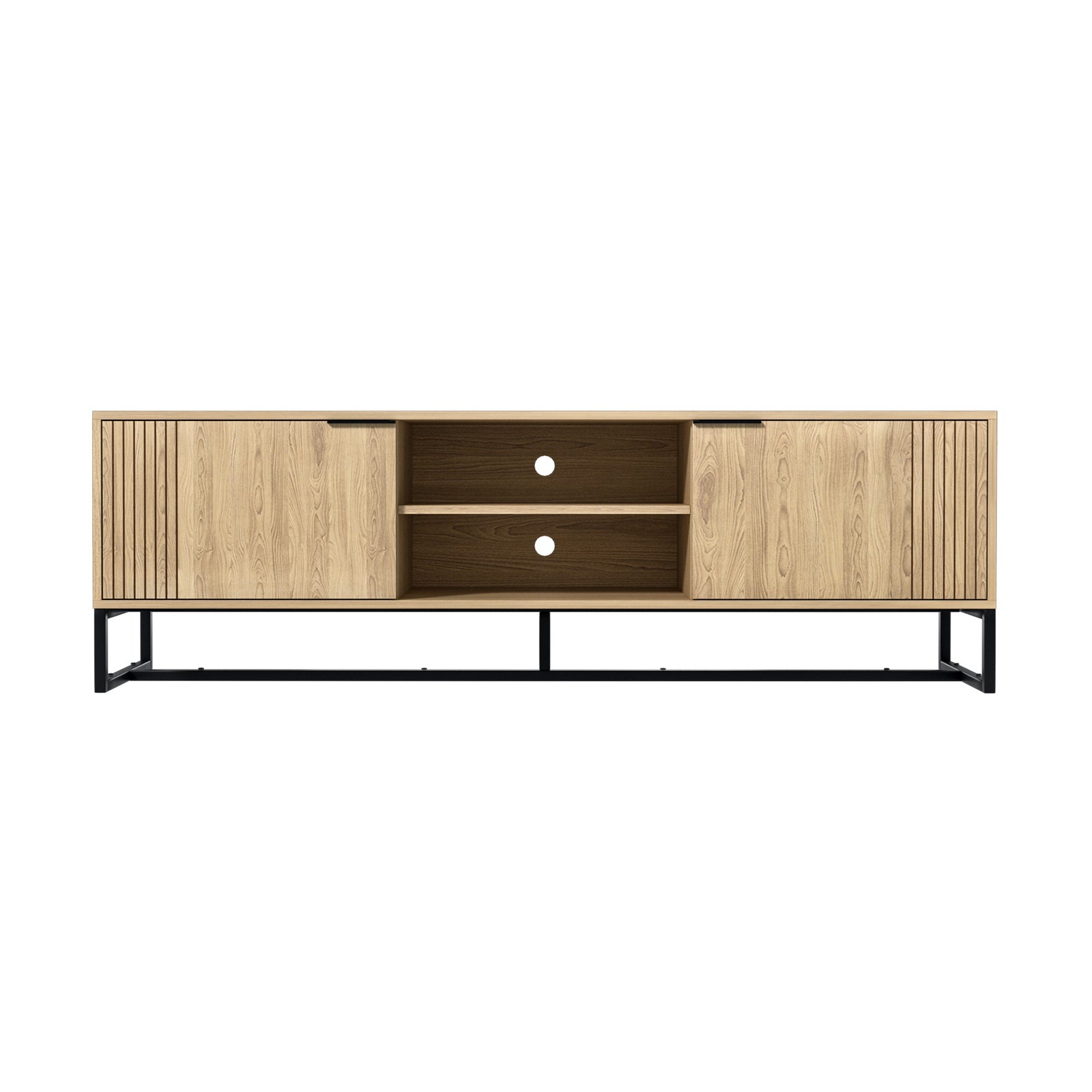Oikiture TV Cabinet Entertainment Unit Stand Storage Drawer Shelf 160cm Oak