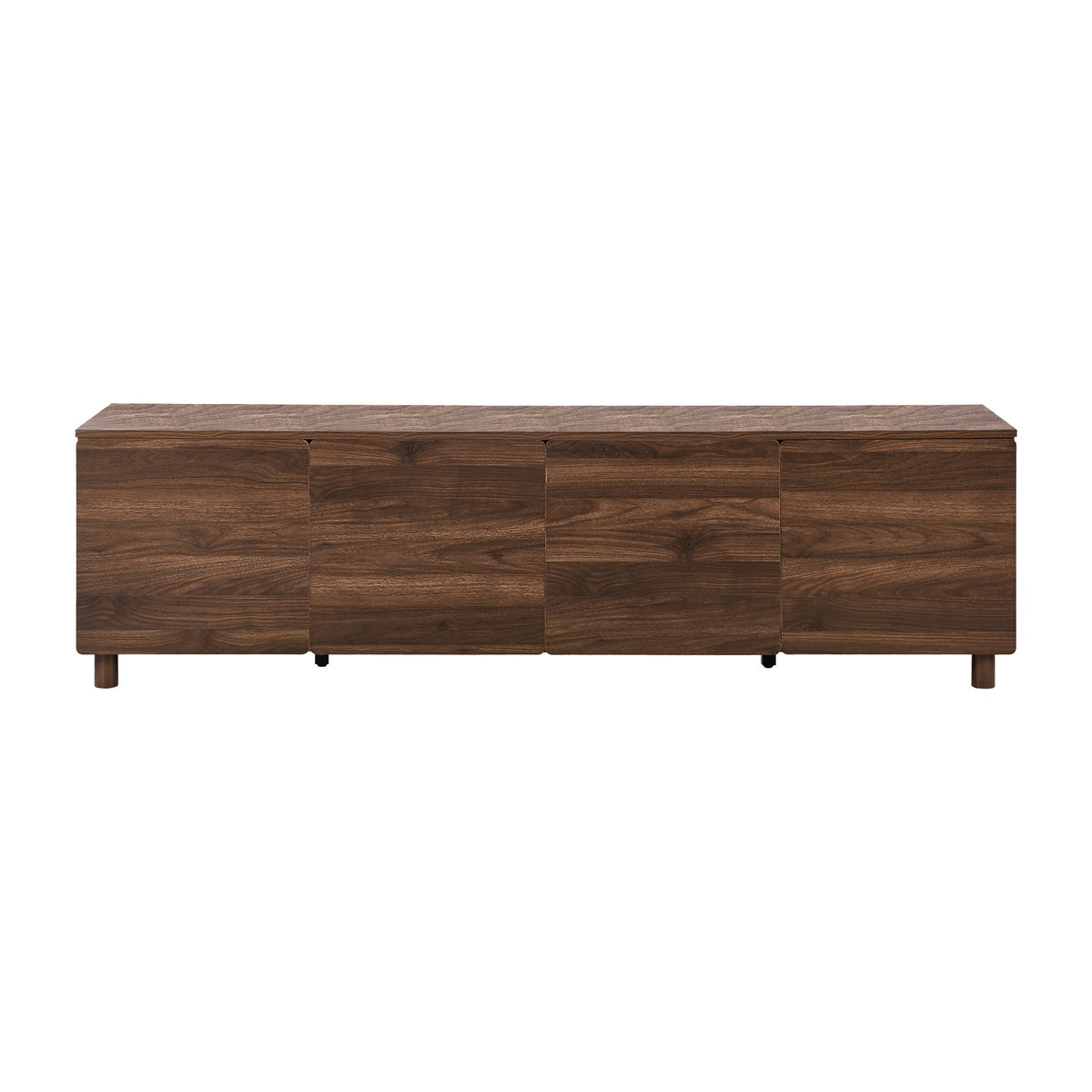 Oikiture 180cm TV Cabinet 4 Door Entertainment Unit Stand Storage Shelves Walnut
