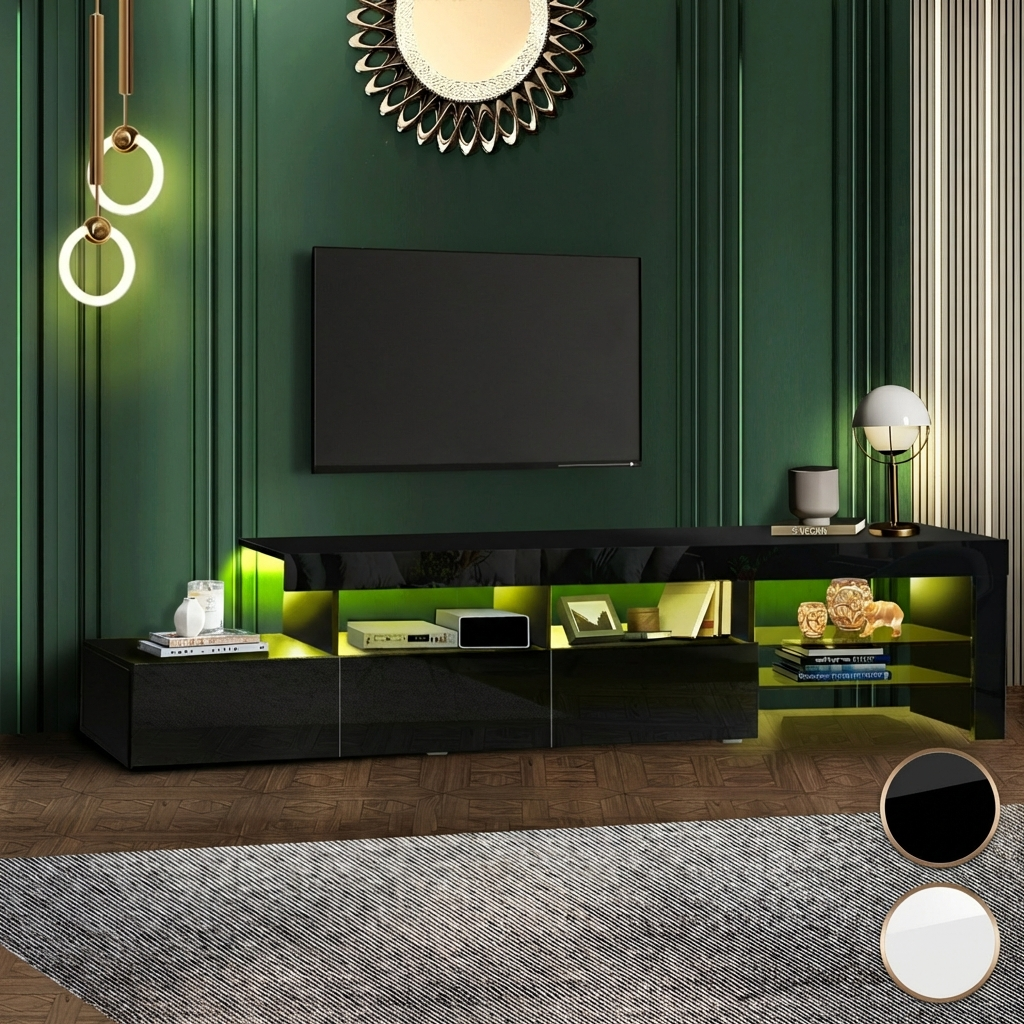 Oikiture Entertainment Unit TV Cabinet Stand Storage Drawers Shelf Furniture - Sunyee