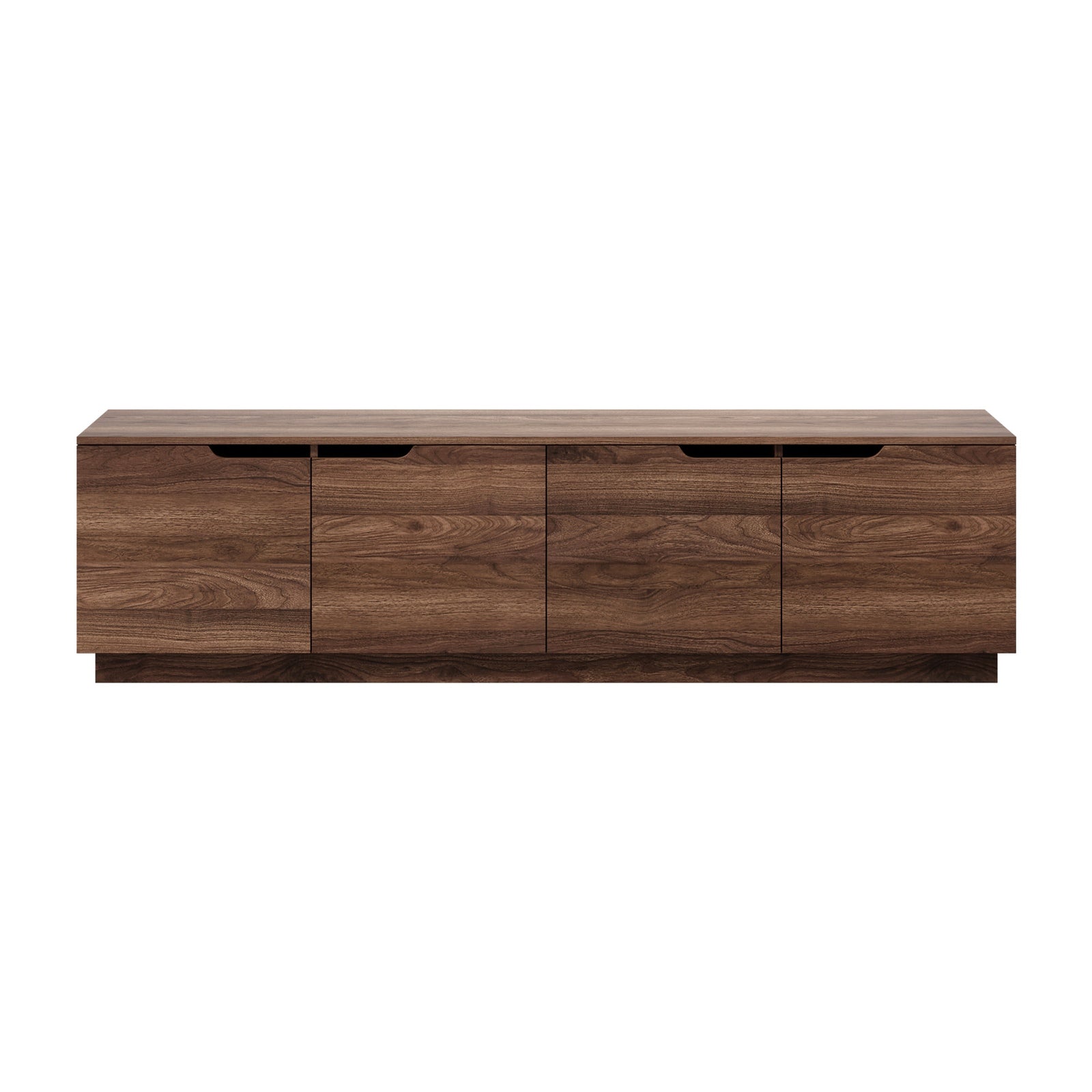 Oikiture TV Cabinet Entertainment Unit Stand Wooden Storage Shelf 180cm Walnut