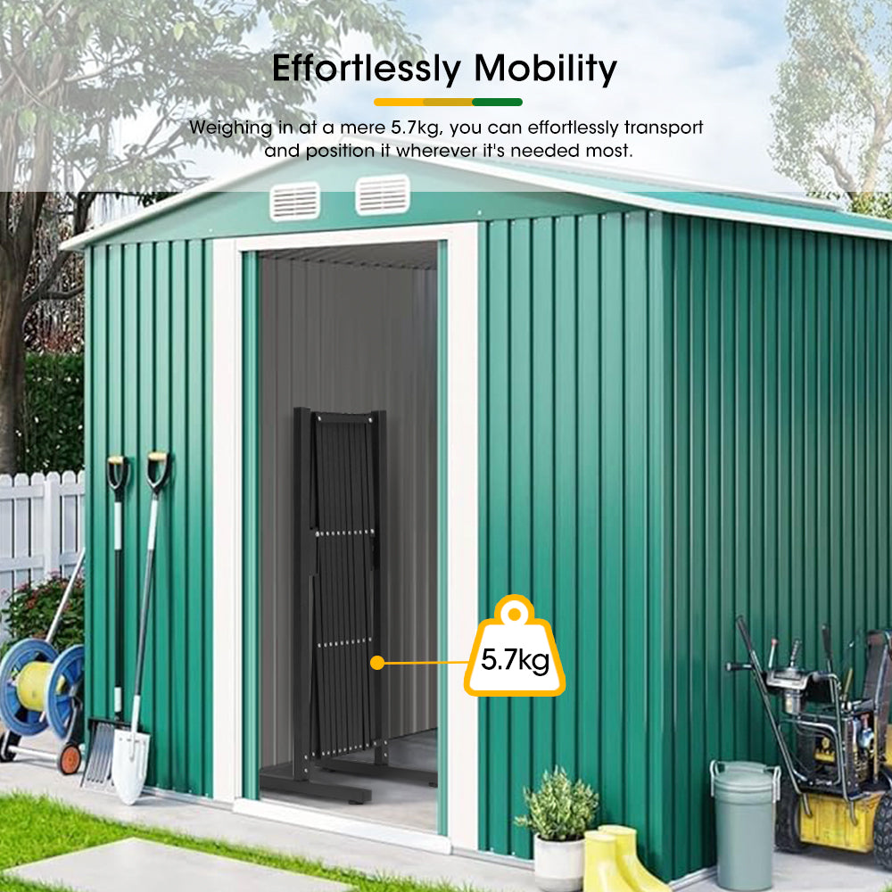 ZUNI Garden Security Fence Gate Expandable Aluminum Barrier Indoor Outdoor Black - Sunyee