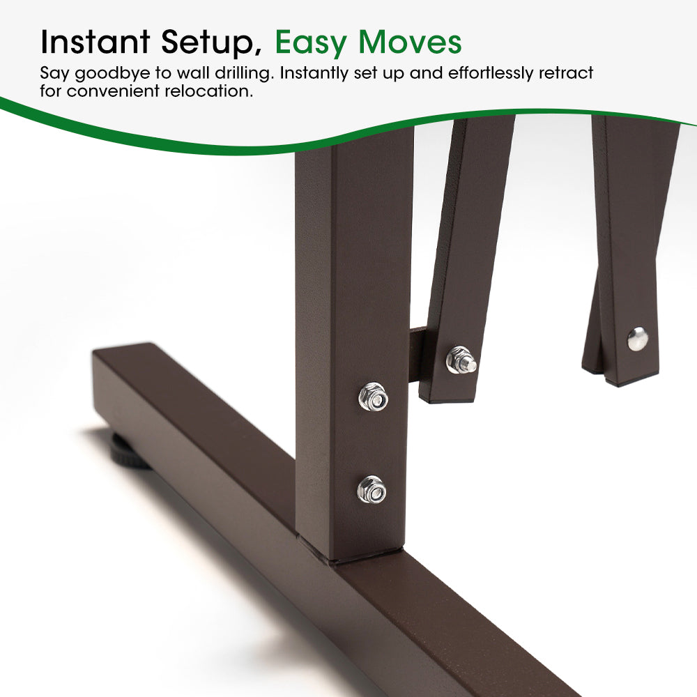 ZUNI Garden Security Fence Gate Expandable Aluminum Barrier Indoor Outdoor Brown - Sunyee