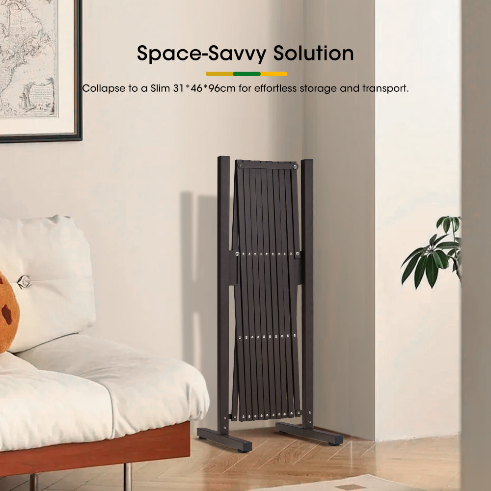 ZUNI Garden Security Fence Gate Expandable Aluminum Barrier Indoor Outdoor Brown - Sunyee