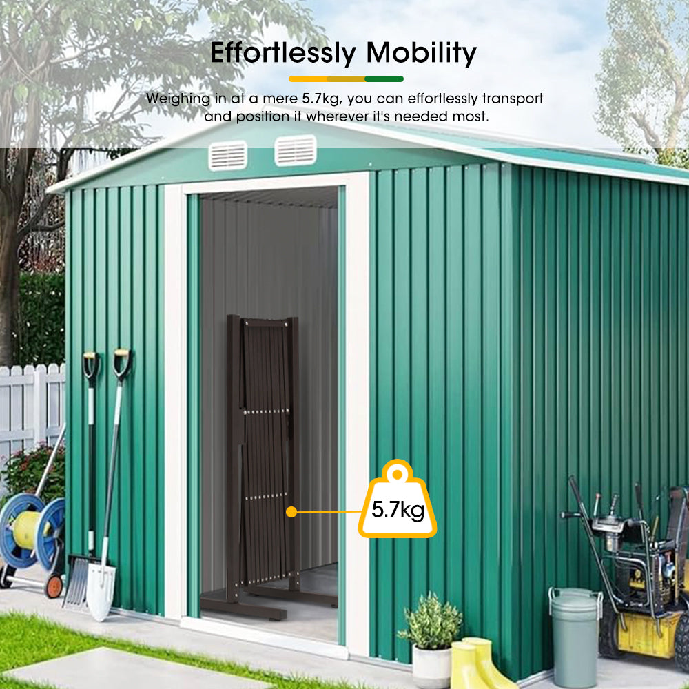 ZUNI Garden Security Fence Gate Expandable Aluminum Barrier Indoor Outdoor Brown - Sunyee