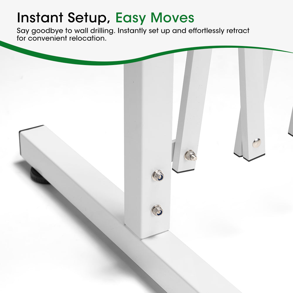 ZUNI Garden Security Fence Gate Expandable Aluminum Barrier Indoor Outdoor White - Sunyee