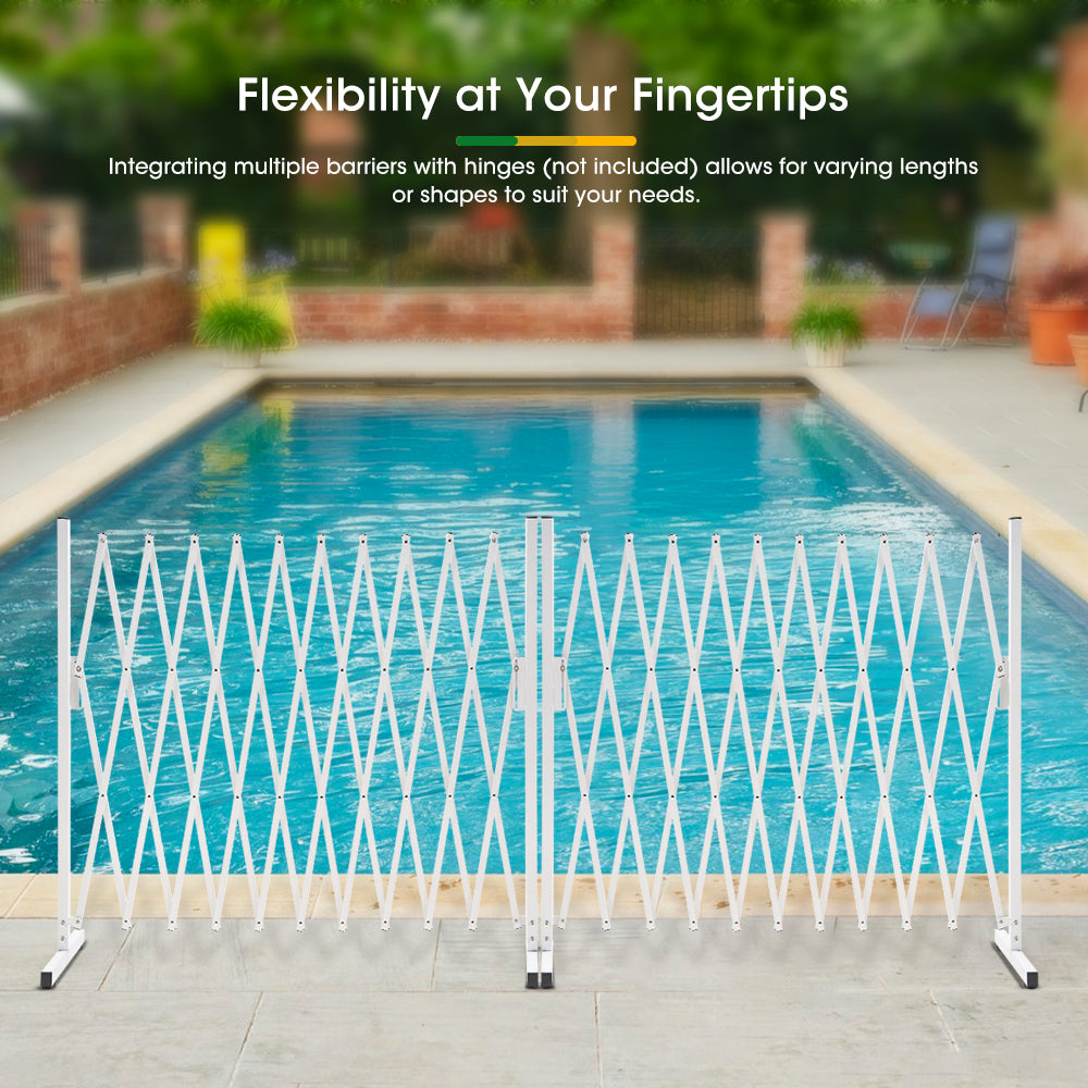 ZUNI Garden Security Fence Gate Expandable Aluminum Barrier Indoor Outdoor White - Sunyee