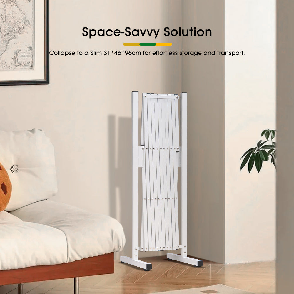 ZUNI Garden Security Fence Gate Expandable Aluminum Barrier Indoor Outdoor White - Sunyee