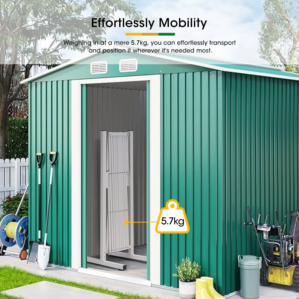 ZUNI Garden Security Fence Gate Expandable Aluminum Barrier Indoor Outdoor White - Sunyee