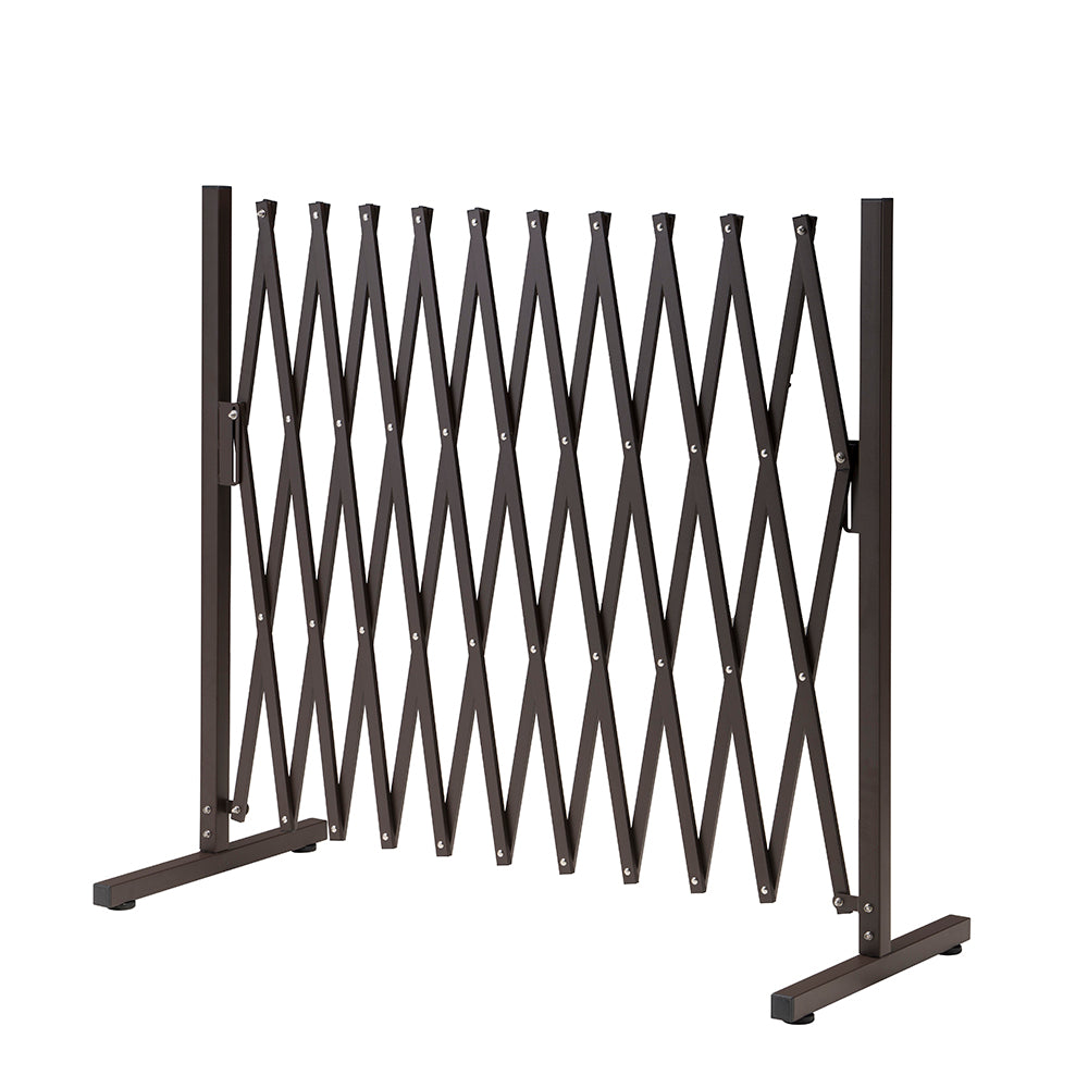 ZUNI Garden Security Fence Gate Expandable Aluminum Barrier Indoor Outdoor Brown - Sunyee