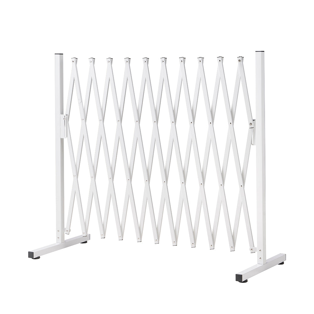 ZUNI Garden Security Fence Gate Expandable Aluminum Barrier Indoor Outdoor White - Sunyee