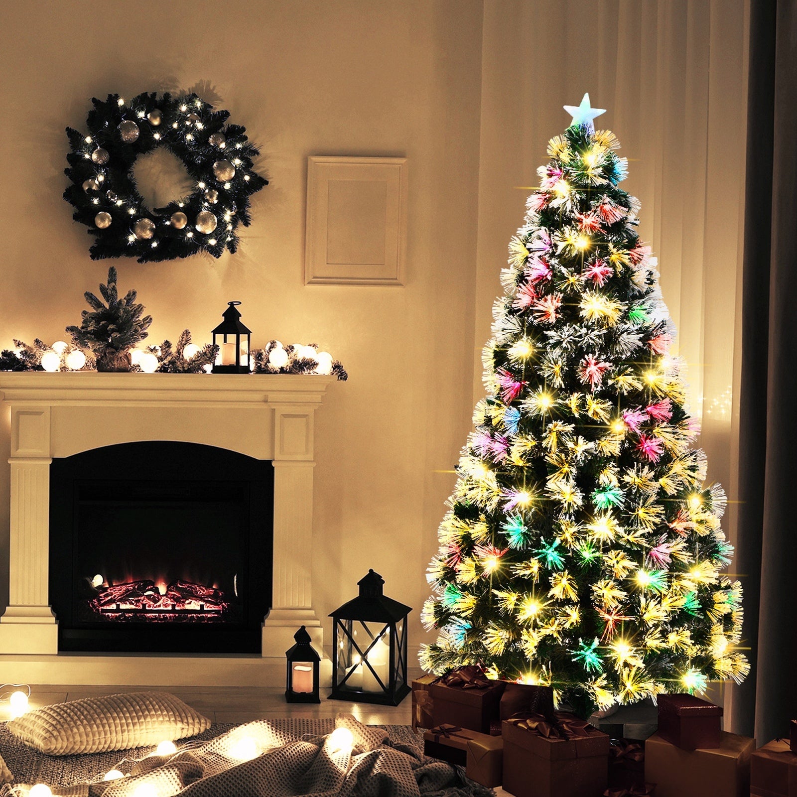Tinseltown Christmas Tree 1.8M 6FT Xmas trees Fibre Optic Multi Colour LED Light - Sunyee