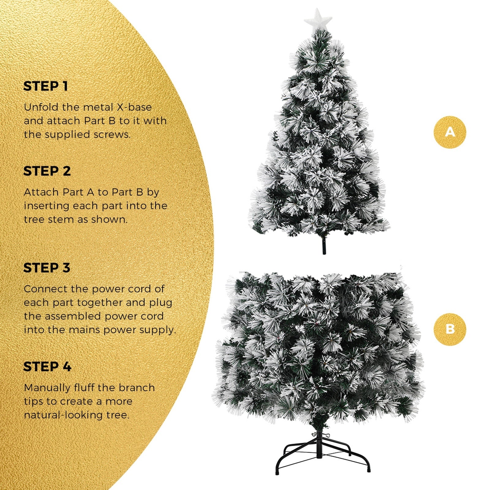 Tinseltown Christmas Tree 1.8M 6FT Xmas trees Fibre Optic Multi Colour LED Light - Sunyee