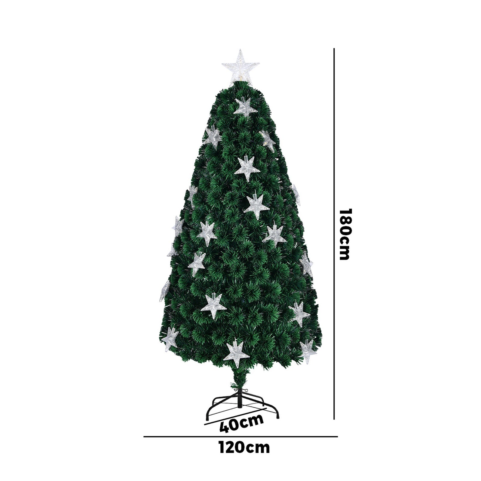 Mazam Christmas Tree 1.8M 6FT Fibre Optics Xmas Trees Green with LED lights - Sunyee