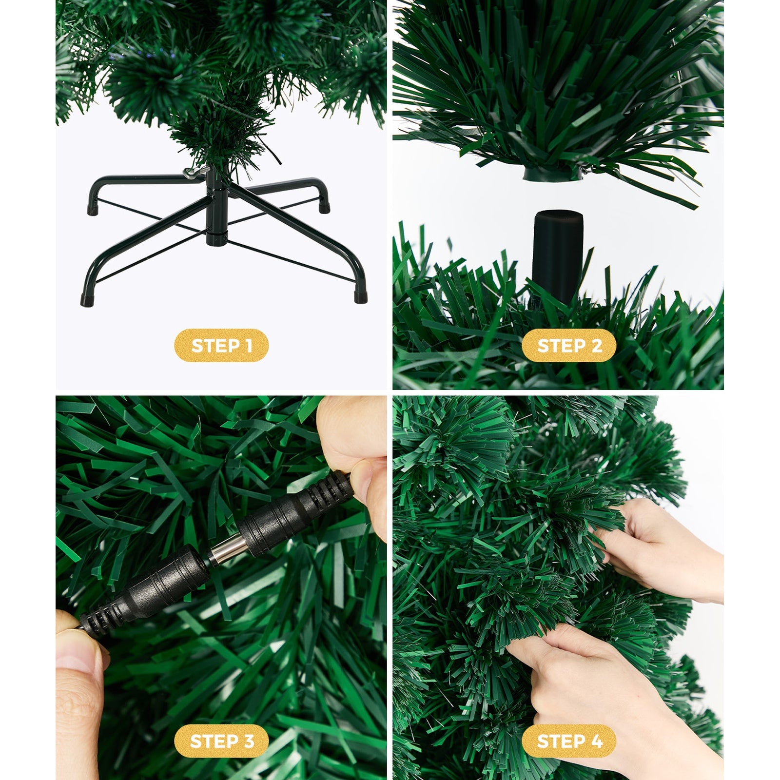 Tinseltown Christmas Tree Fibre Optic 6FT 1.8M Xmas Trees Multi-Colour Lights