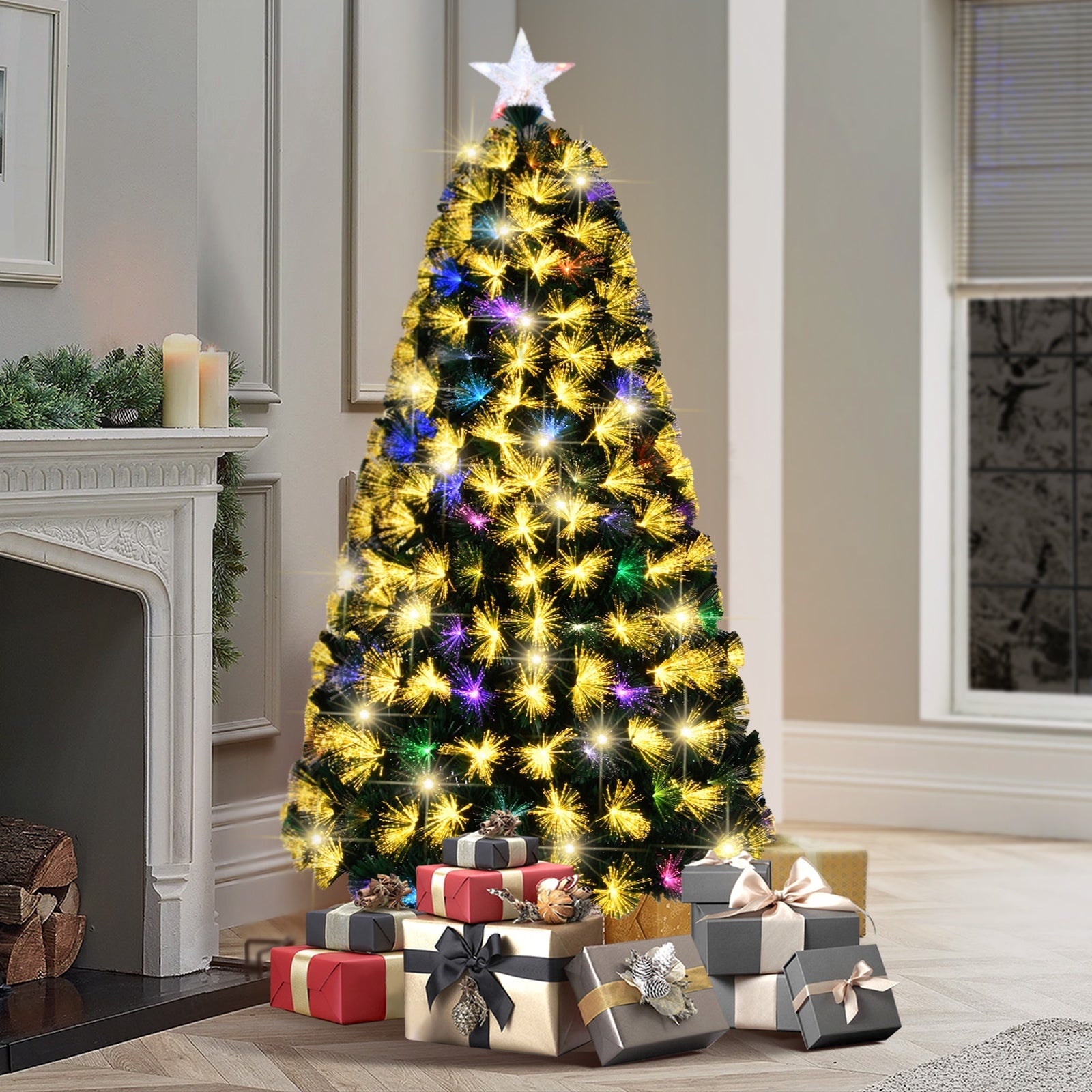 Mazam Christmas Tree 1.8M 6FT LED Xmas Trees Fibre Optic Multi Colour - Sunyee