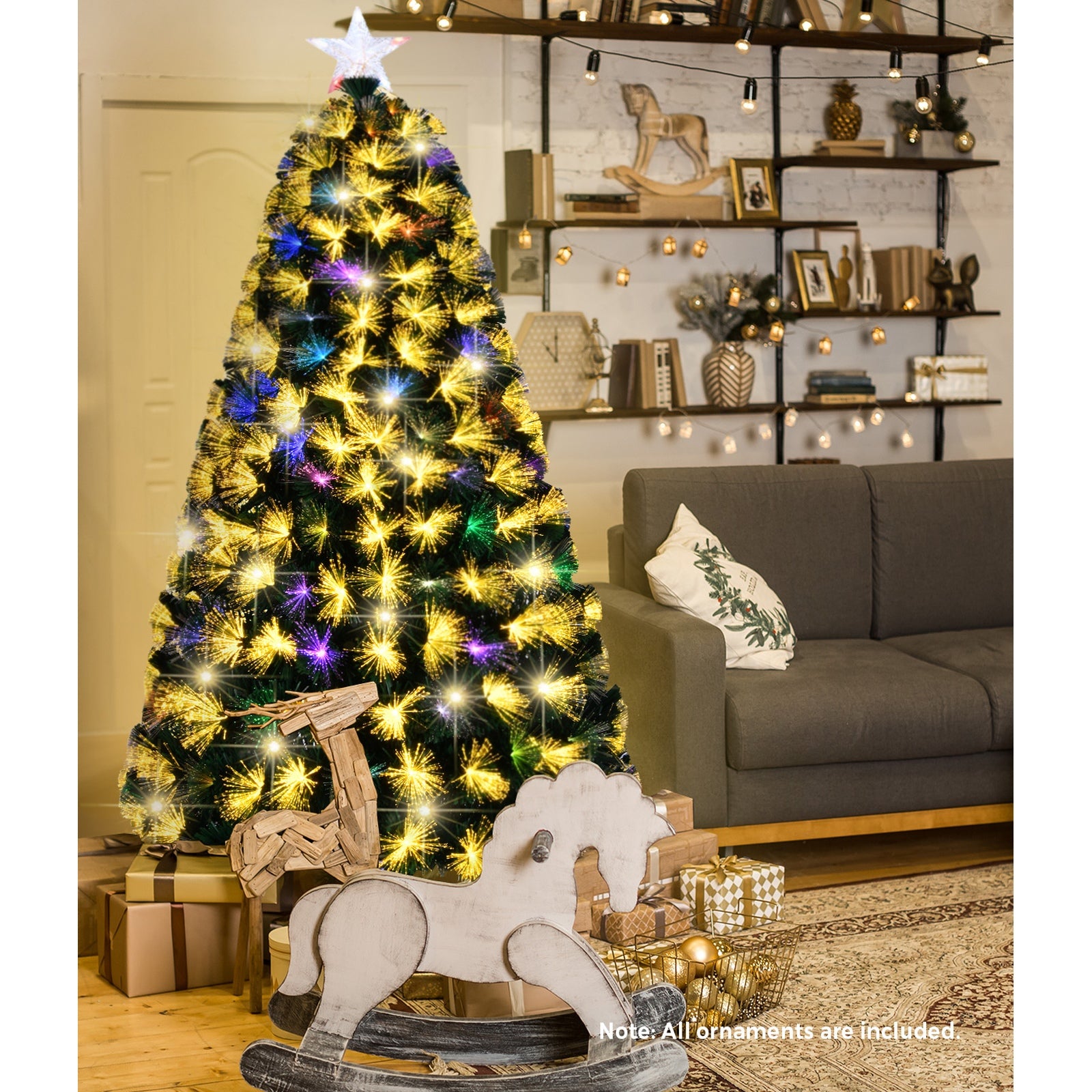 Mazam Christmas Tree 1.8M 6FT LED Xmas Trees Fibre Optic Multi Colour - Sunyee