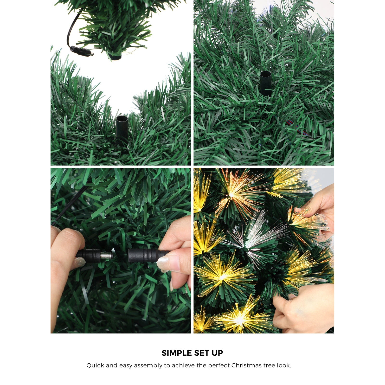 Mazam Christmas Tree 1.8M 6FT LED Xmas Trees Fibre Optic Multi Colour - Sunyee