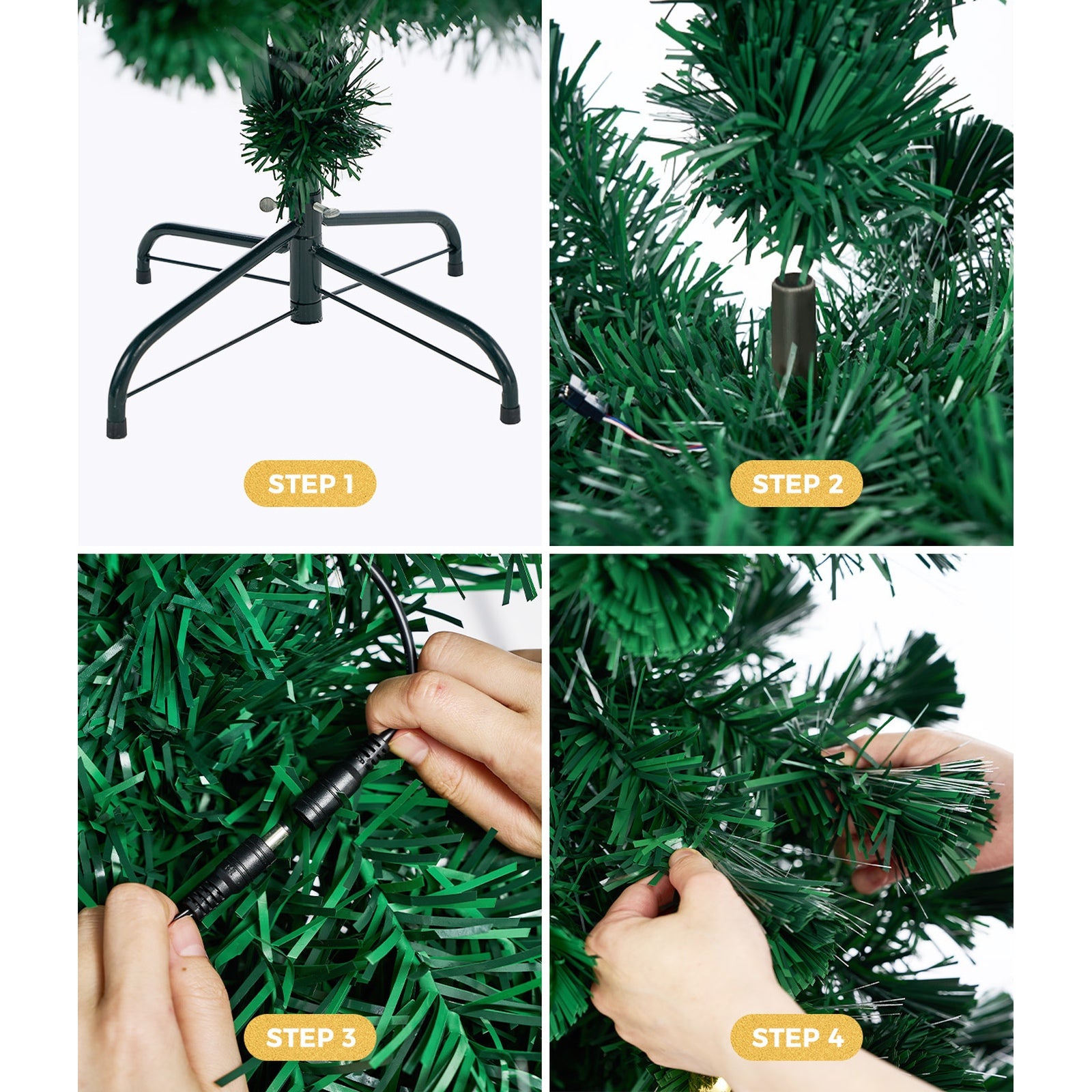 Tinseltown LED Christmas Tree 1.8M 6FT Fibre-optics Xmas Trees with Flash Lights - Sunyee