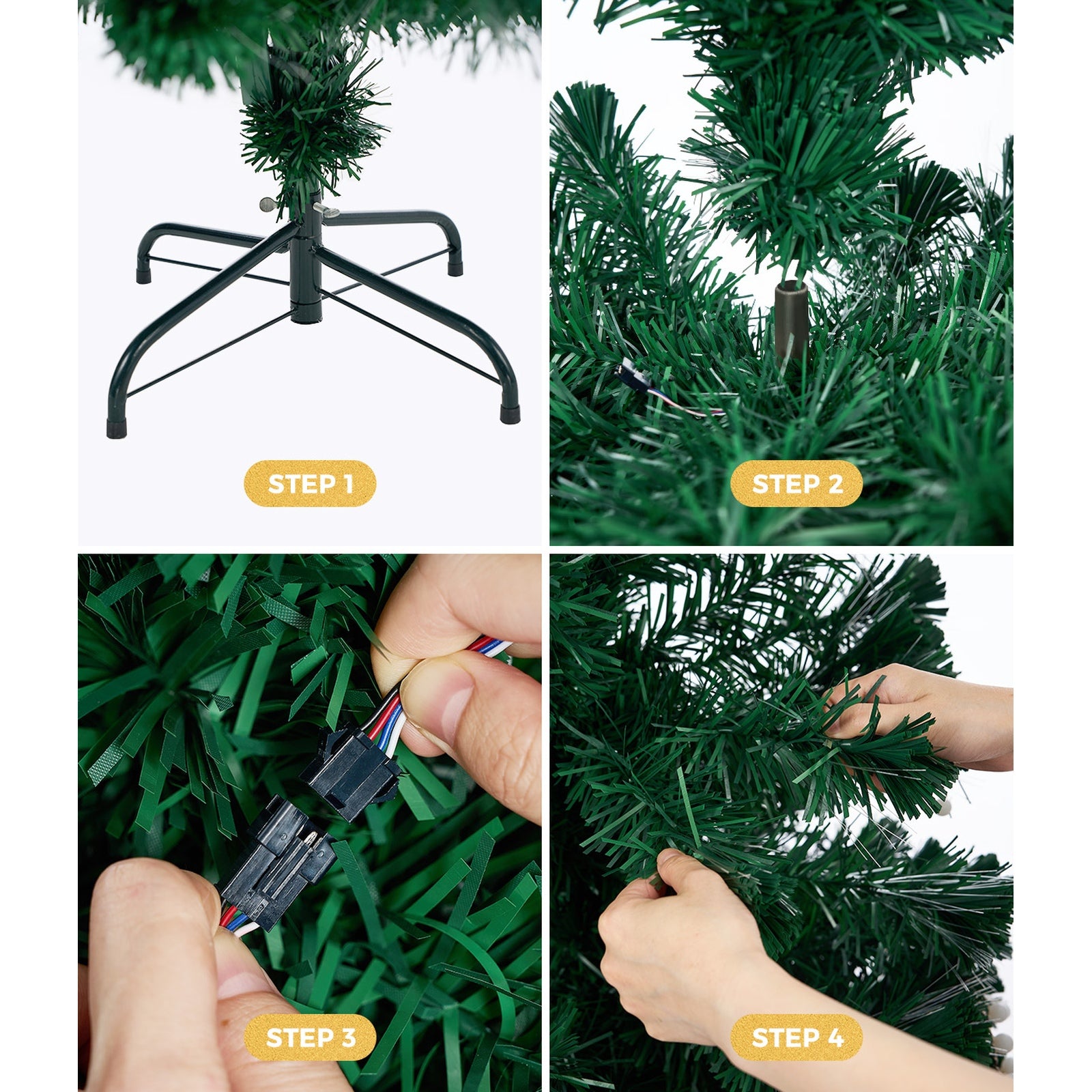 Tinseltown LED Christmas Tree 1.8M 6FT Fibre-optics Xmas Trees with Warm Lights - Sunyee