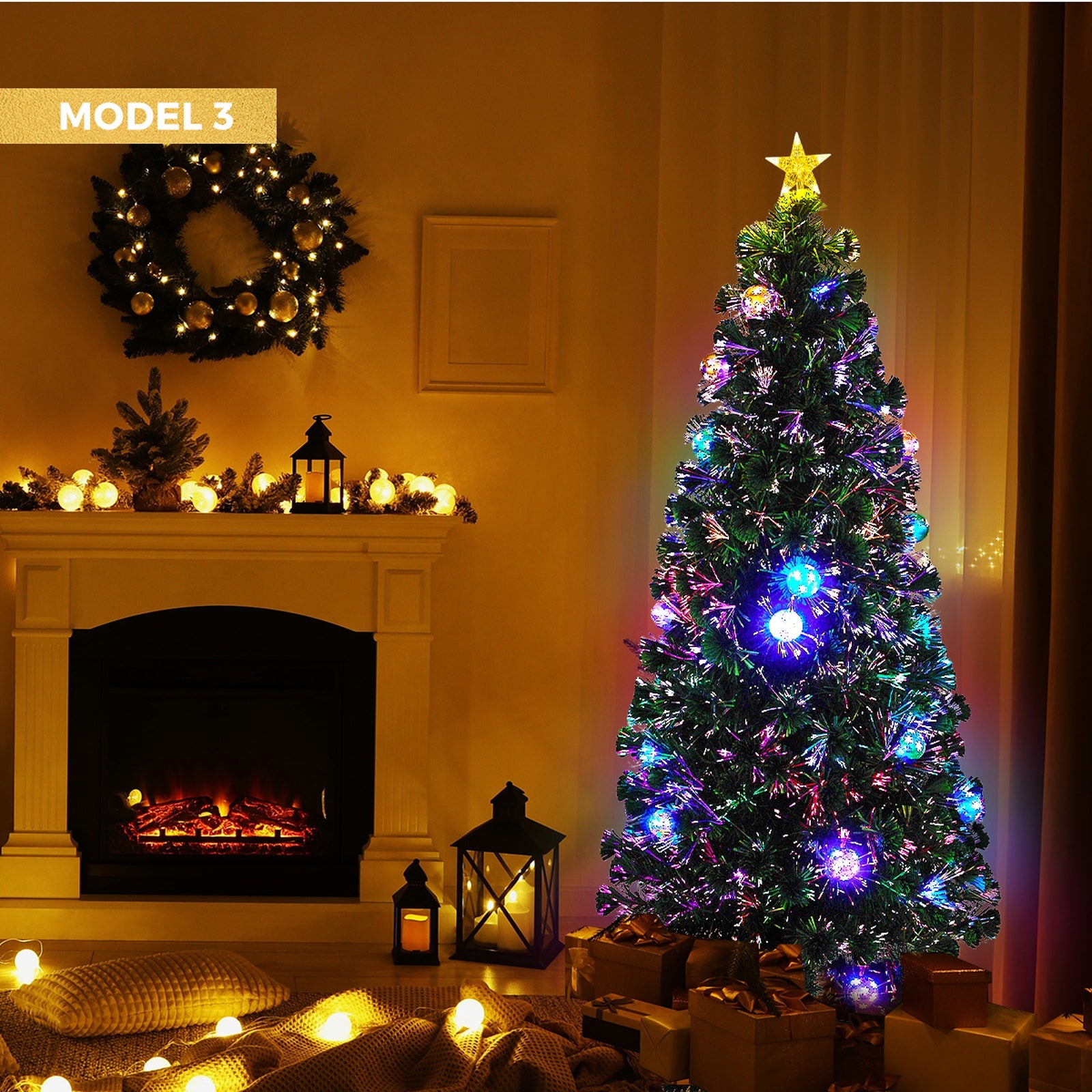 Tinseltown Christmas Tree 1.8M 6FT LED Xmas trees Optic Fibre Multi Colour - Sunyee