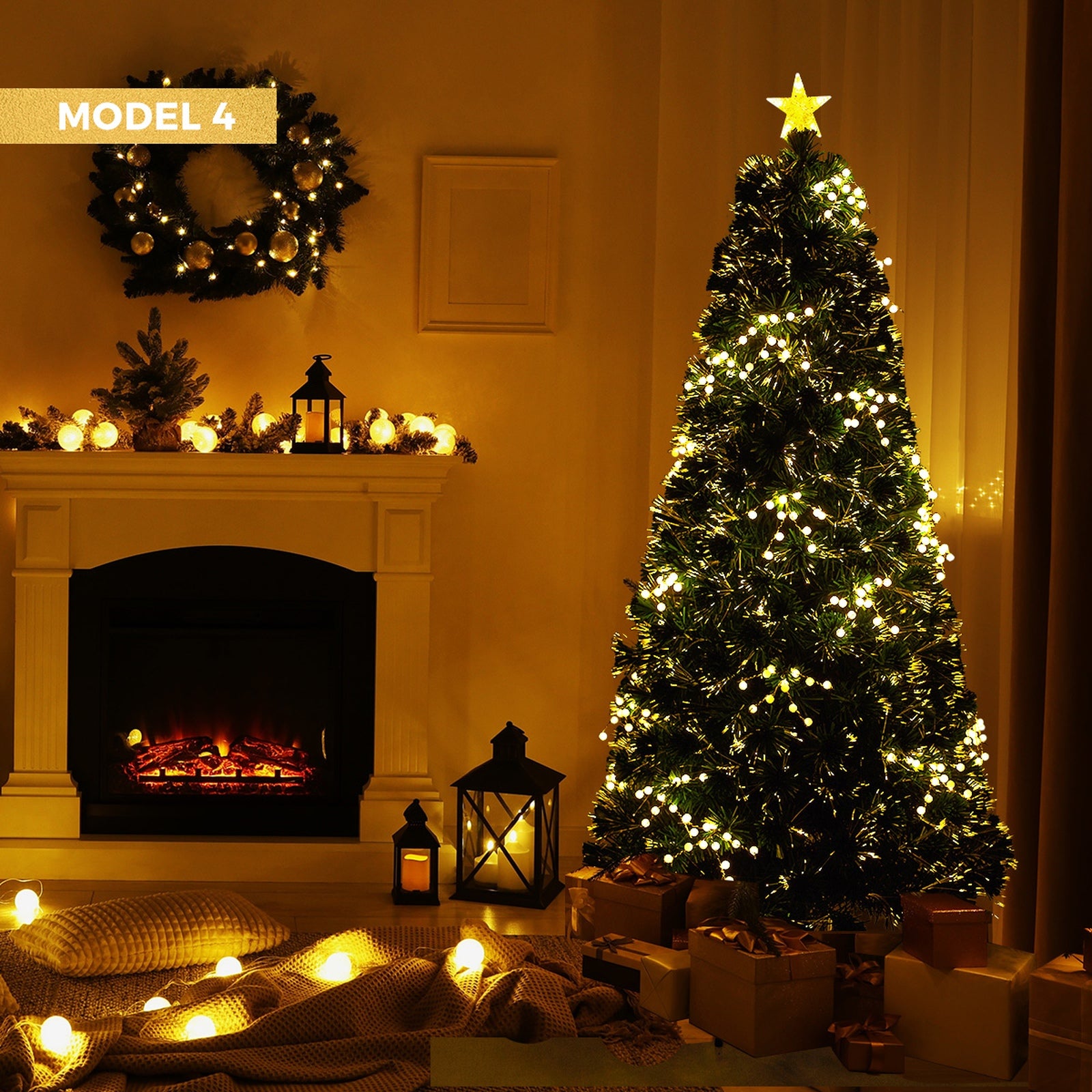 Tinseltown Christmas Tree 1.8M 6FT LED Xmas trees Optic Fibre Multi Colour - Sunyee
