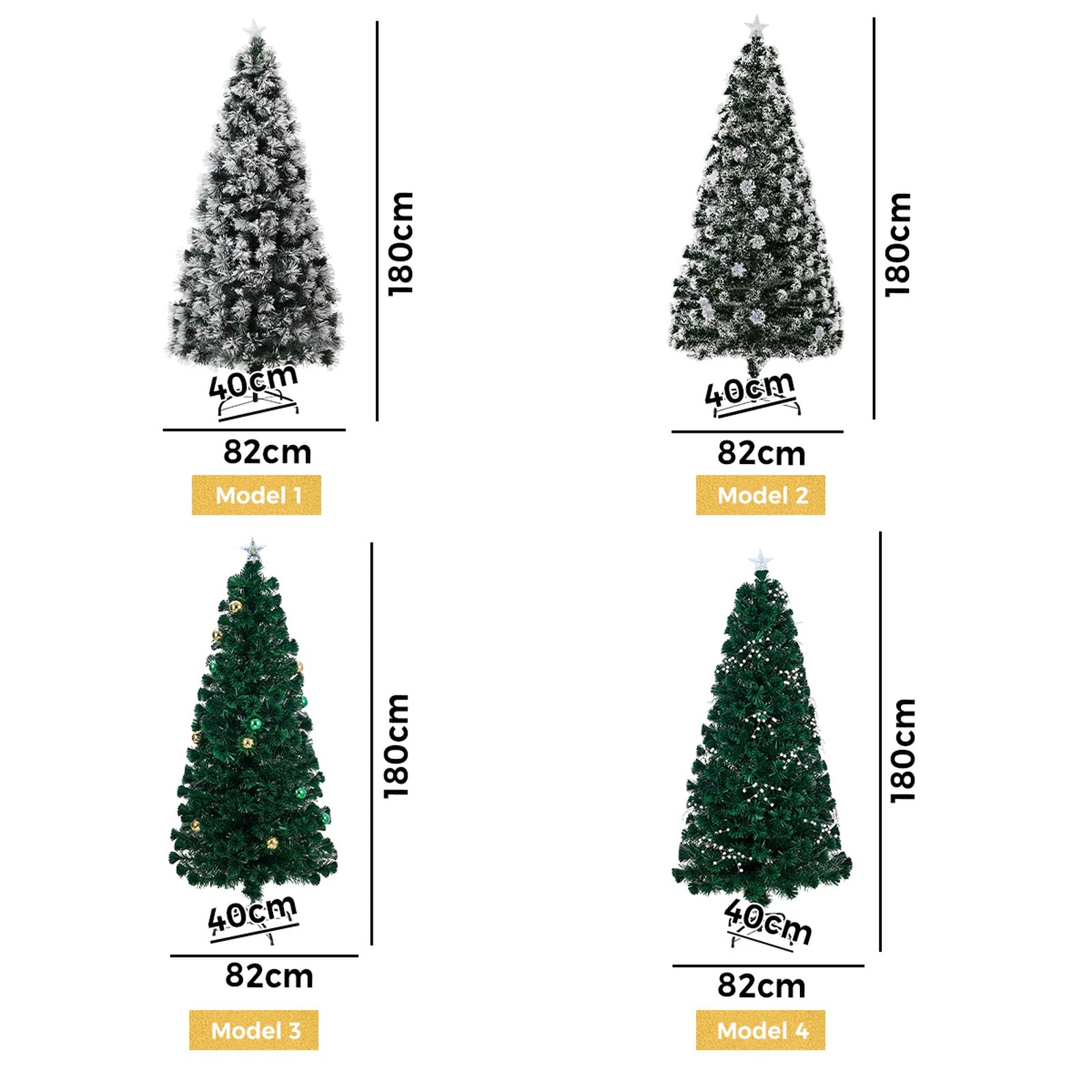Tinseltown Christmas Tree 1.8M 6FT LED Xmas trees Optic Fibre Multi Colour - Sunyee