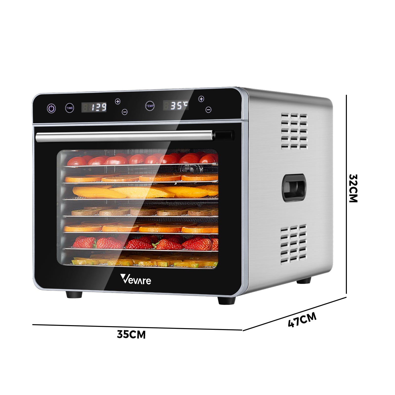 Vevare Food Dehydrators Jerky Dehydrator Fruit Dryer Stainless Steel 8 Trays - Sunyee