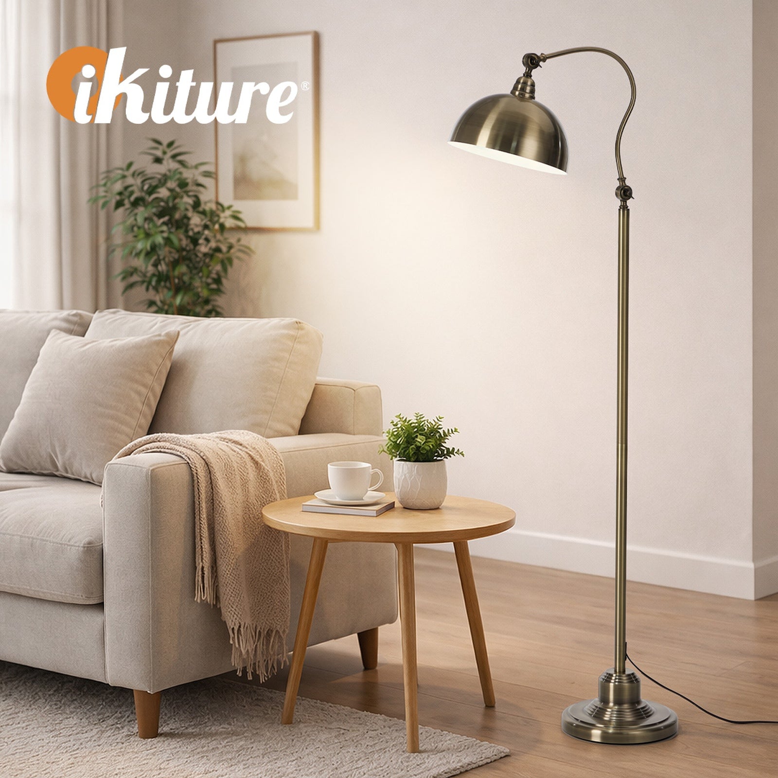 Oikiture Floor Lamps Standing Lamp Metal Frame Bronze-finish - Sunyee