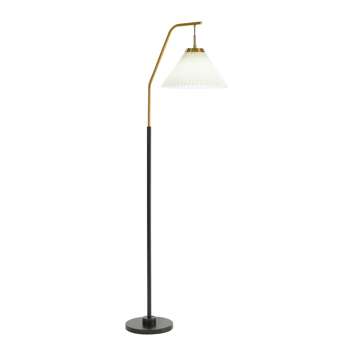Oikiture Floor Lamp Standing Lamp Arc Metal Frame Plastic Shade Black&Gold